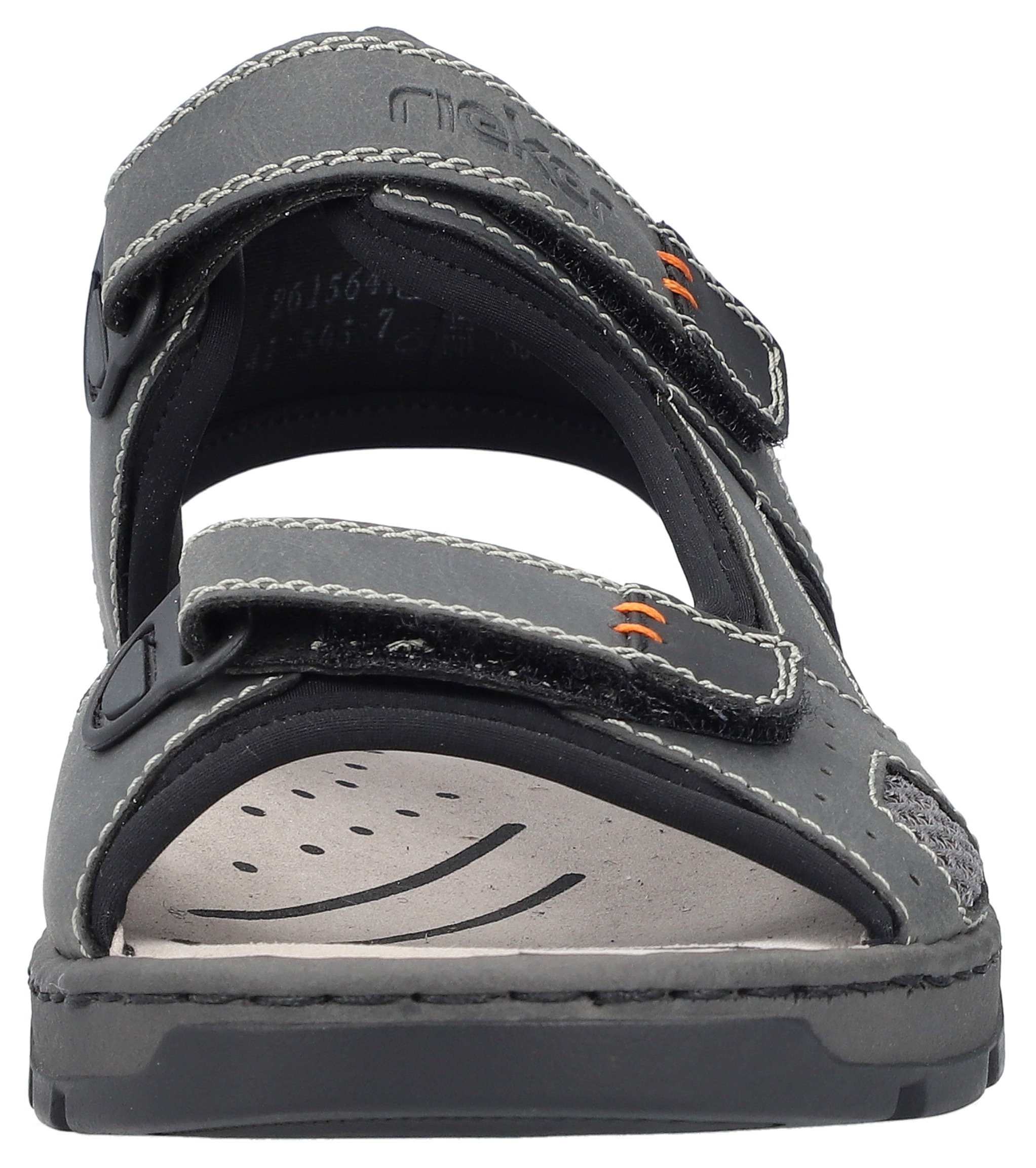 Riemchensandale RIEKER, Herren, Gr. 43, grau (dunkelgrau), Lederimitat, Textil, Schuhe Riemchensandale, Sommerschuh, Klettschuh, Outdoorschuh, in Trekking-Optik 3
