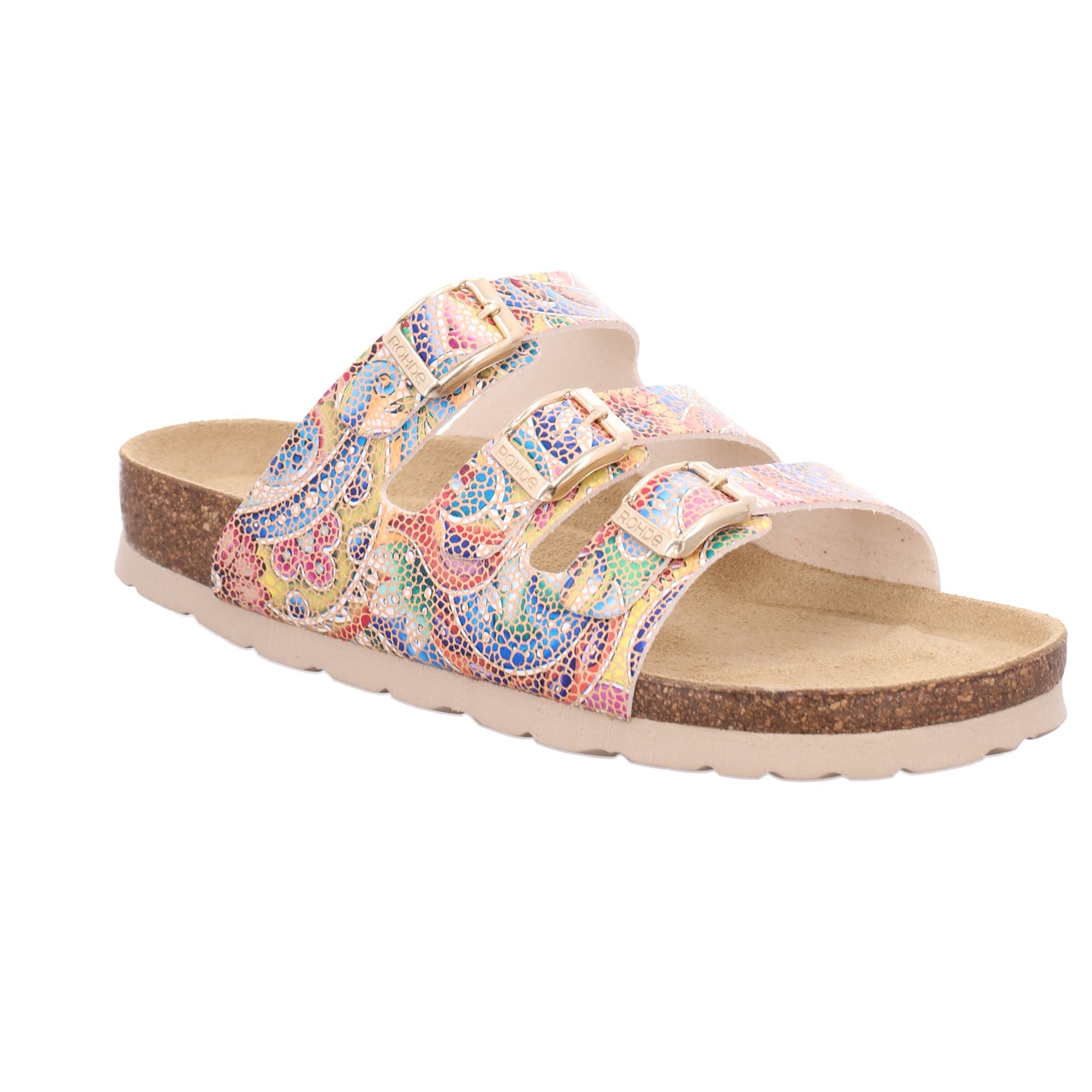 Rohde Pantolette "Alba" Sommerschuh, Hausschuh mit drei verstellbaren Schnallen