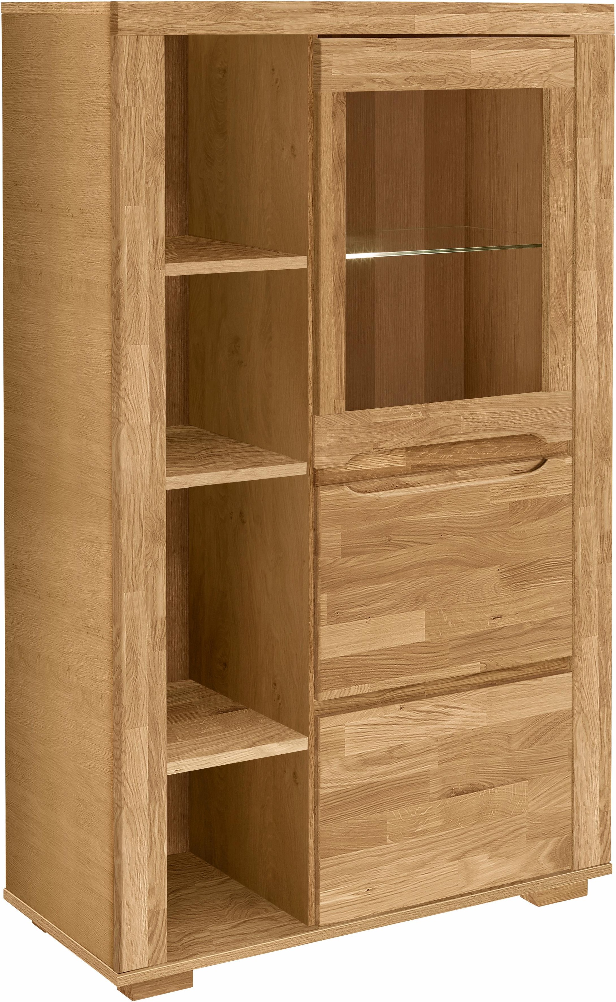 OTTO home Vitrine "DENIS80,B/T/H:90/40/145cm, Front massivhozl, geölt, Stau günstig online kaufen