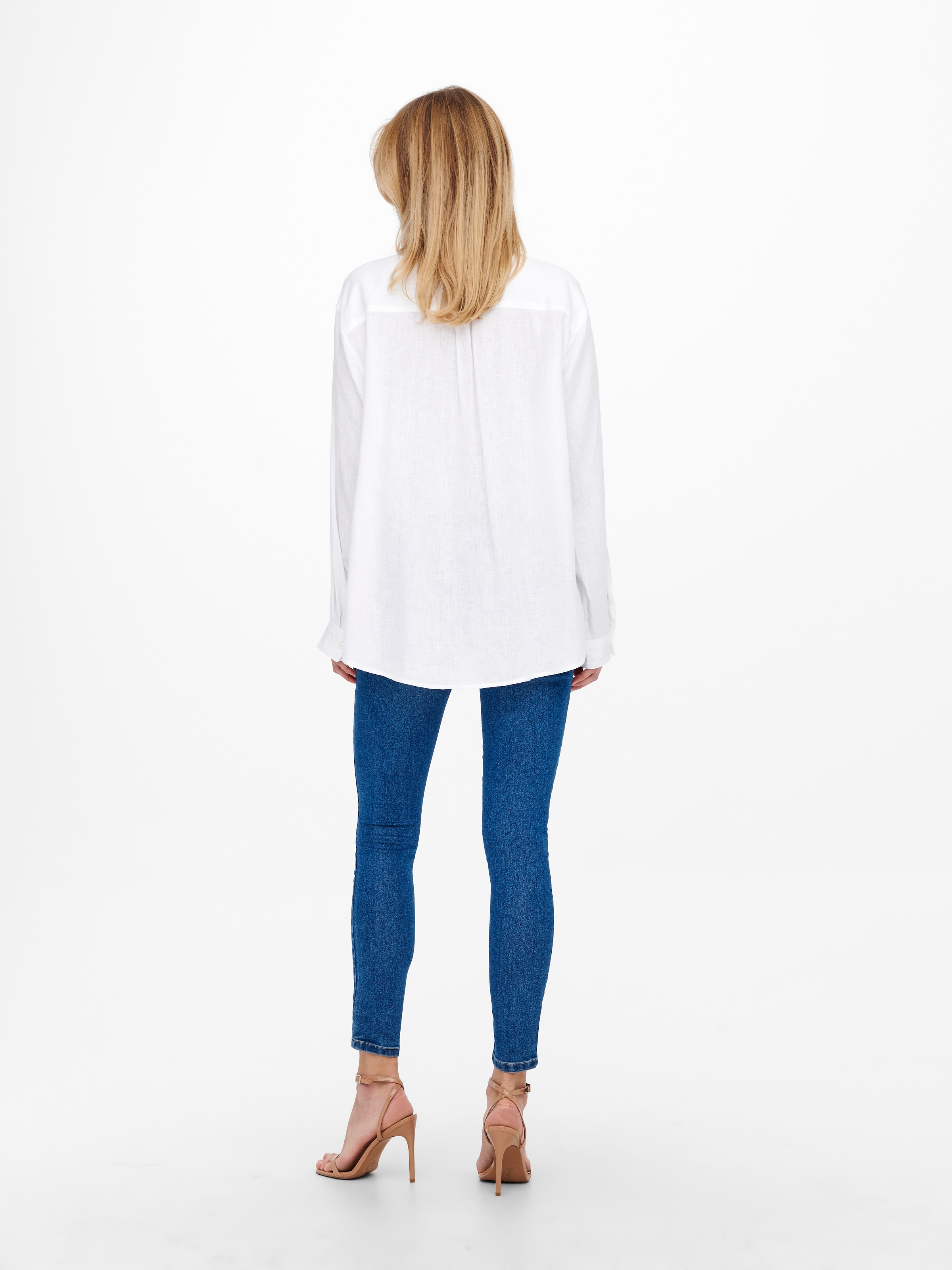 ONLY Longbluse »ONLTOKYO L/S LINEN BLEND SHIRT« mit Leinen
