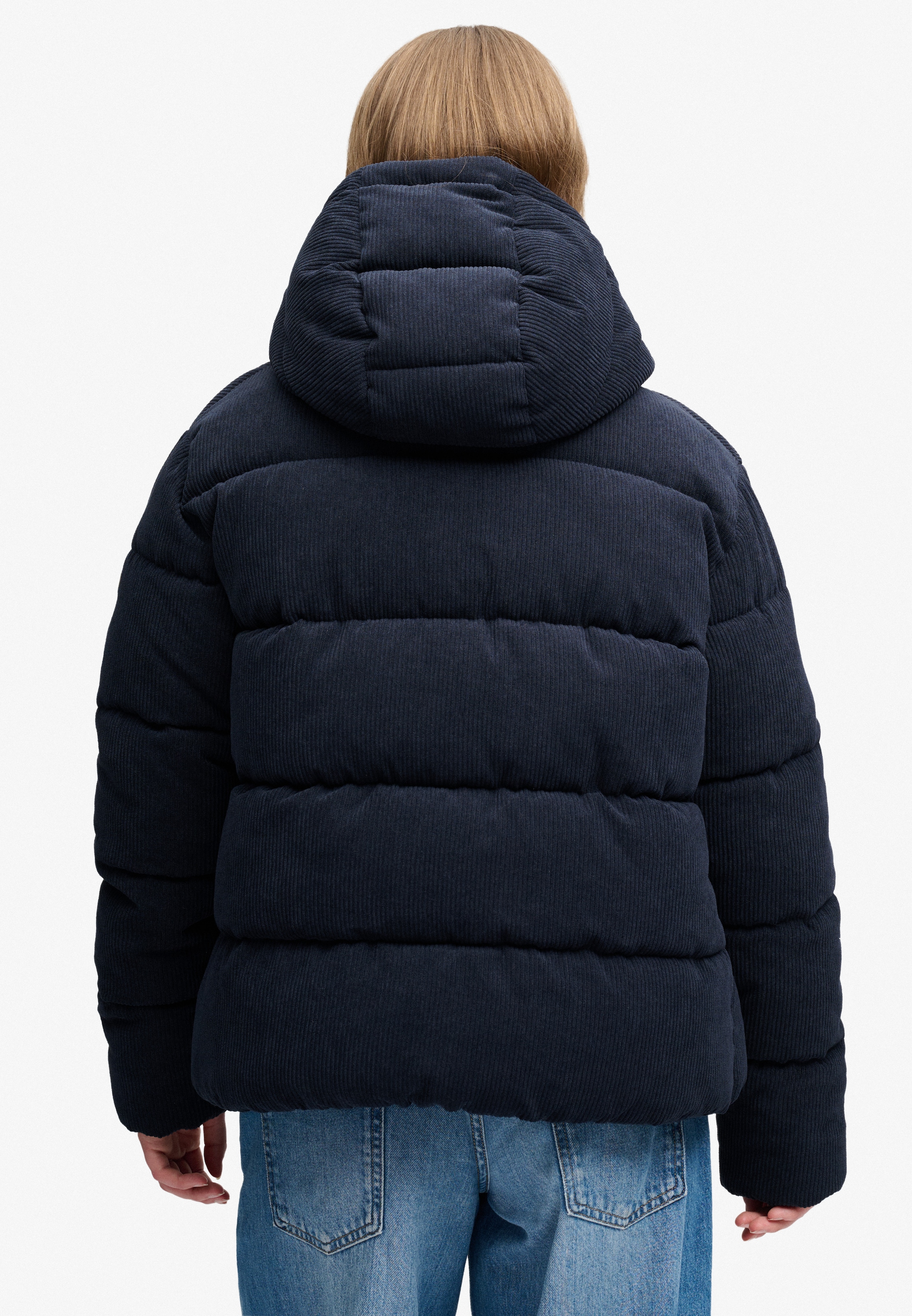 Superdry Steppjacke »PREMIUM HOOD CORD PUFFER JKT« Kunstfaser, relaxed fit, aus Cord