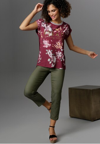 Aniston SELECTED Blusenshirt, mit gold glänzendem Folienprint - NEUE KOLLEKTION kaufen