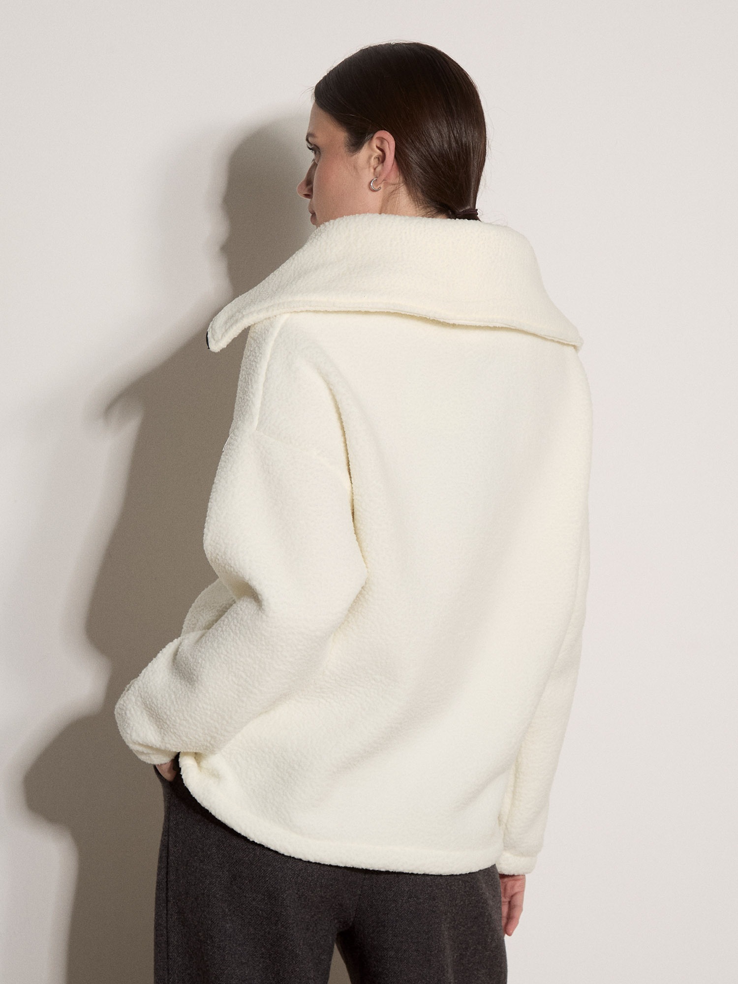 Apricot Rundhalspullover »Teddy-Borg-Fleece-Pullover« mit Trichterkragen