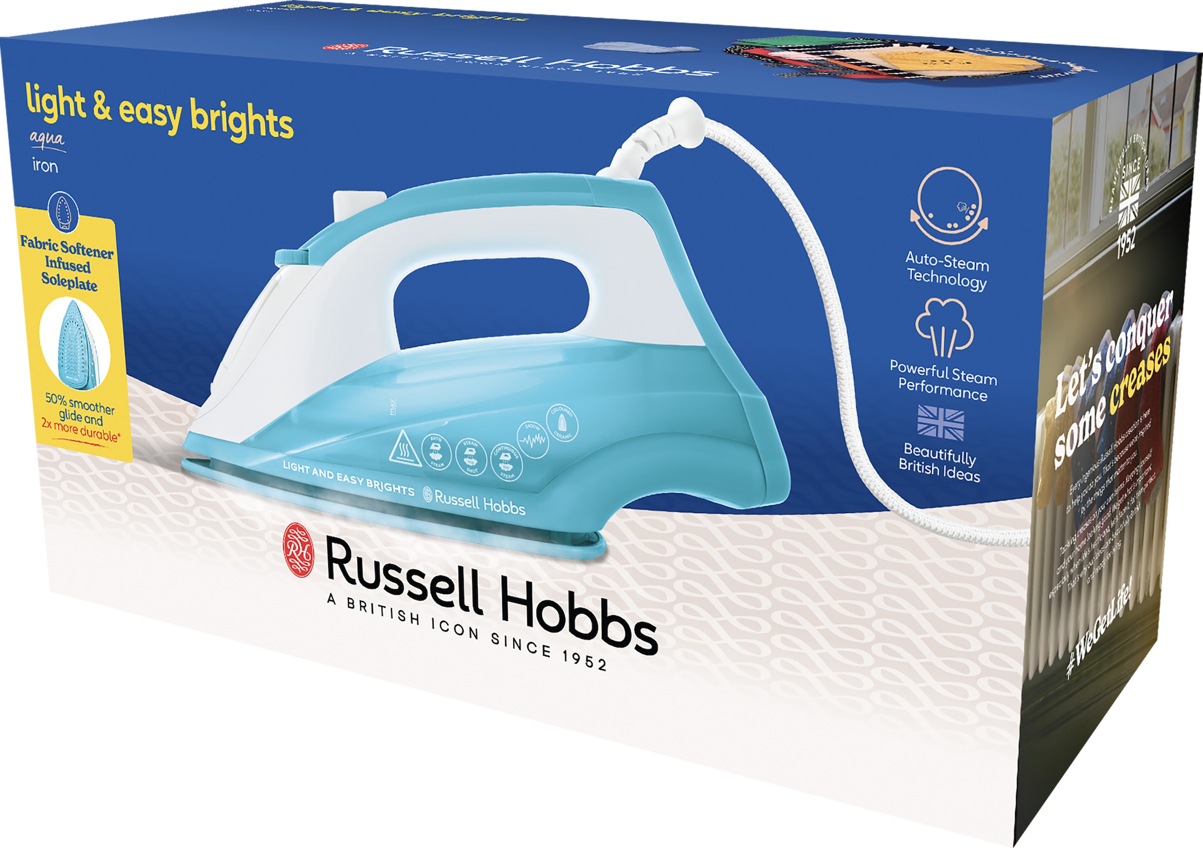 RUSSELL HOBBS Dampfbügeleisen »26482-56 Light and Easy Brights Aqua«, 2400 W
