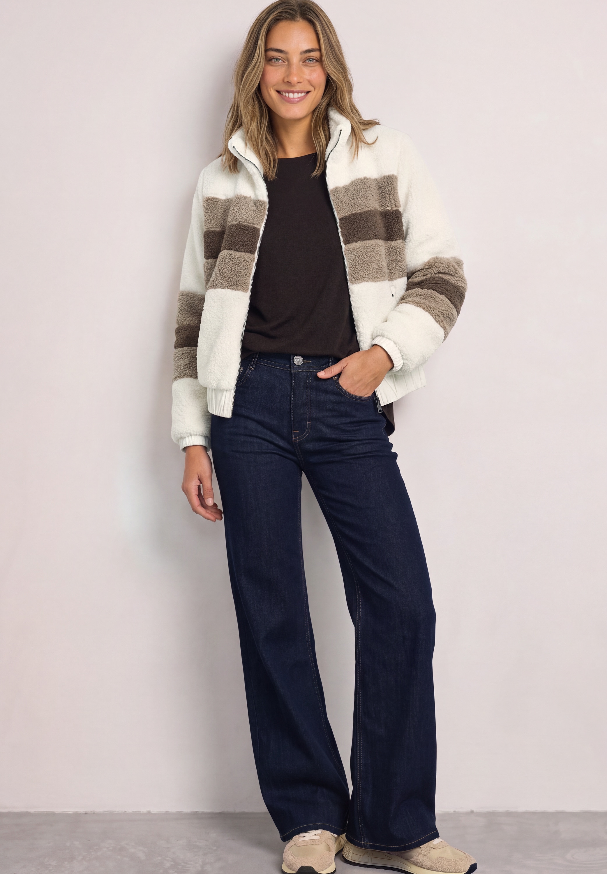 STREET ONE Fellimitatjacke ohne Kapuze