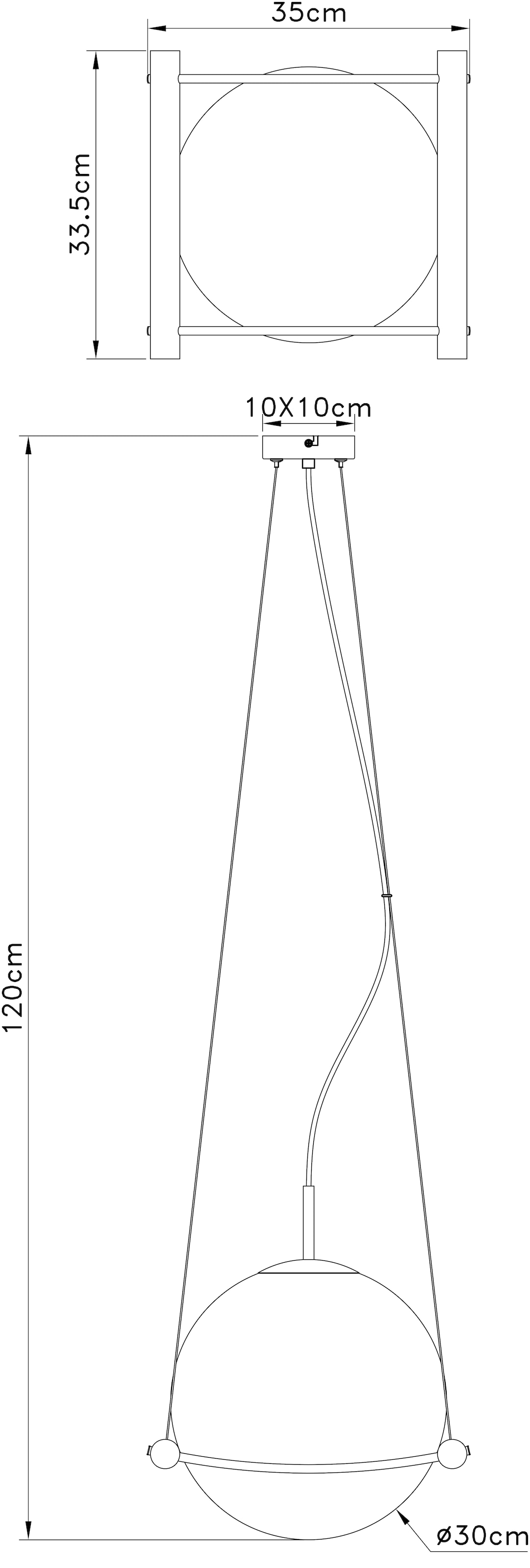 GLOBO LIGHTING Hängeleuchte »LEONA« E27 1 Stk. Hängeleuchte Schwarz/Holz, Rauchglas, höhenverstellbar, E27