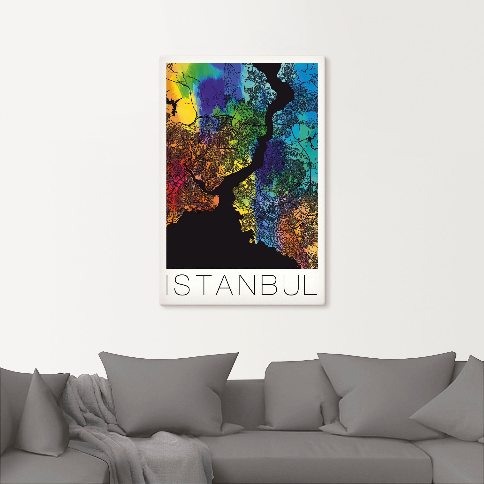 Artland Wandbild »Retro Karte Istanbul«, Landkarten, (1 St.), als Alubild, Leinwandbild, Wandaufkleber oder Poster in versch. Größen