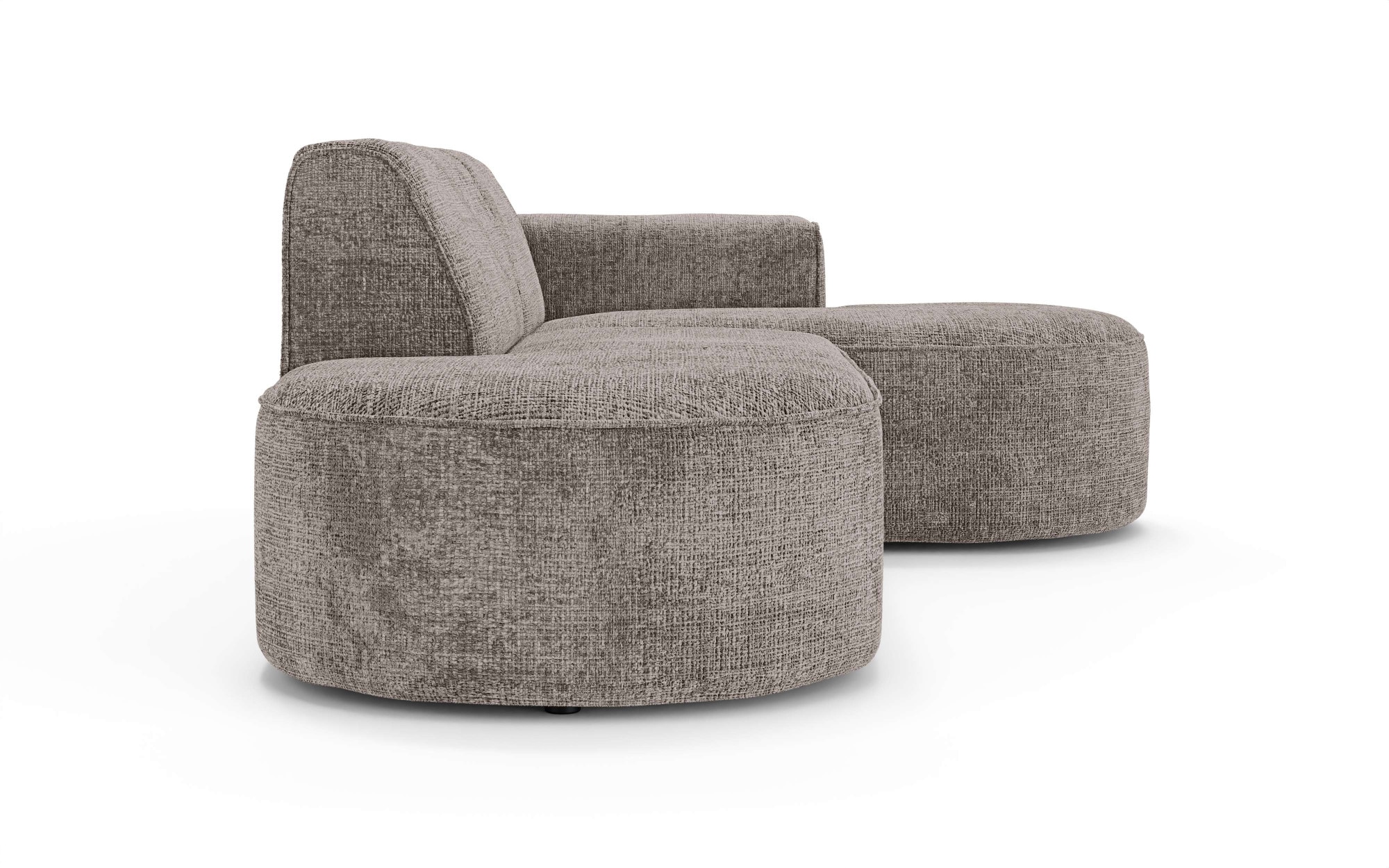 OTTO home Ecksofa »ADELLA Design-Sofa mit Recamiere rechts/links, 248/159/76 cm«, L-Form mit Wellenunterfederung, runde Form, auch in Cord