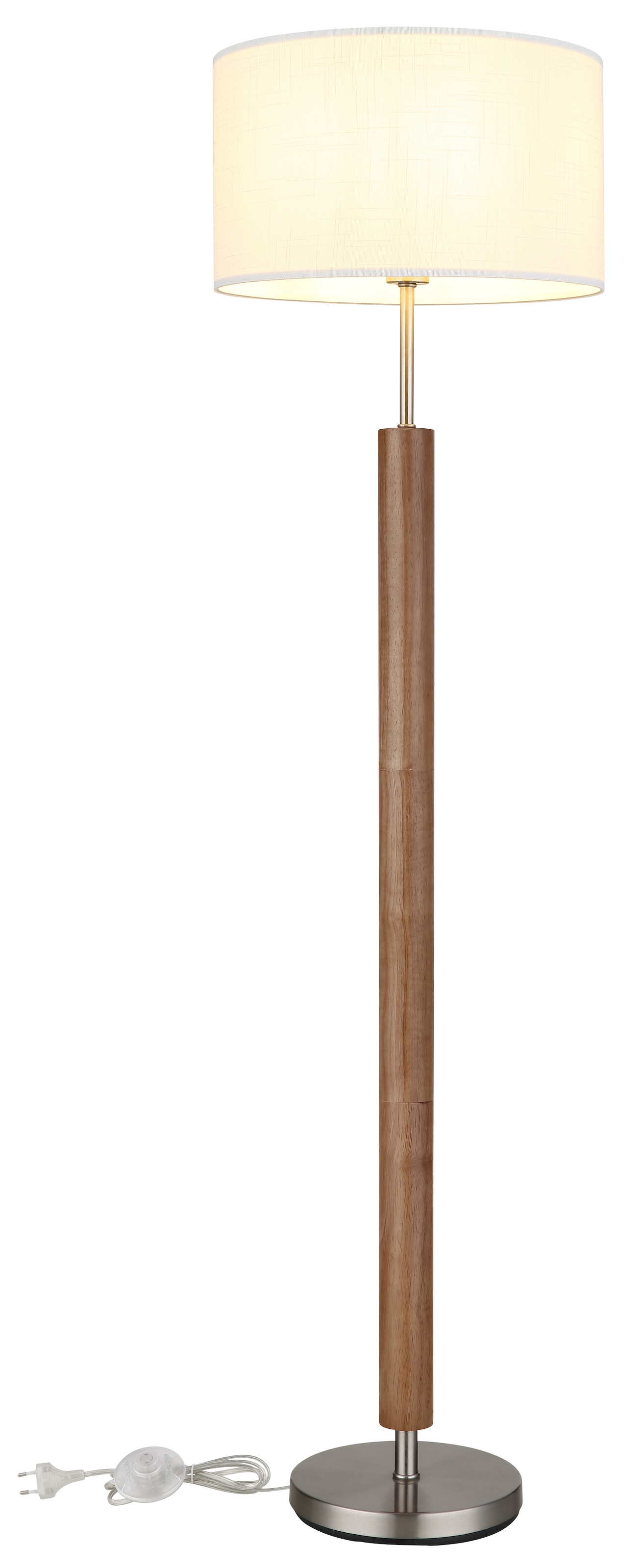 NOWA Stehlampe »MILA« E27 1 Stk. Dunkles Holzelement, zeitloses Design