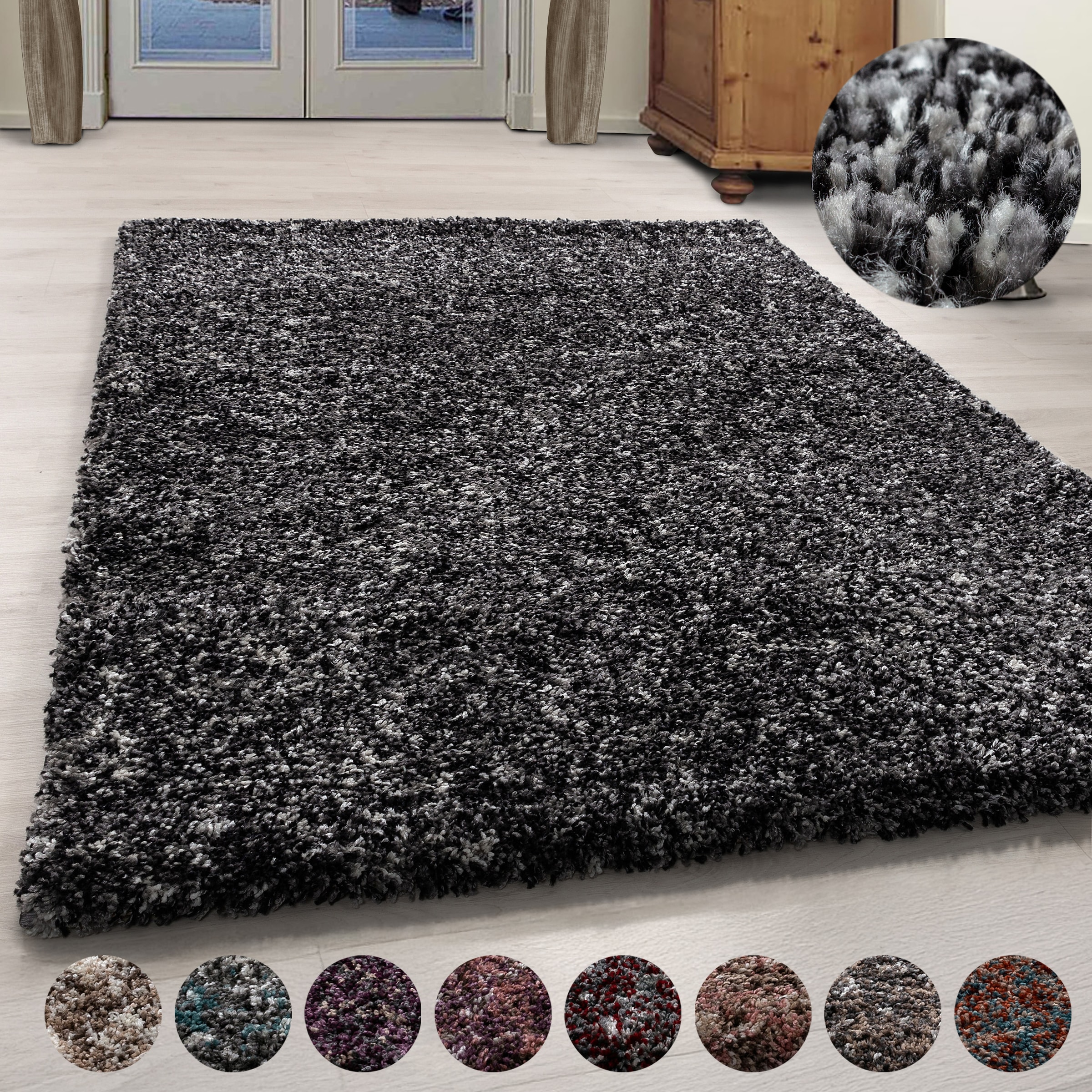 Ayyildiz Teppiche Hochflor-Teppich "Enjoy Shaggy,auch als Läufer und in Rund" rechteckig 50 mm Höhe Shaggy, Langflor, meliert, Wohnzimmer, Schlafzimmer