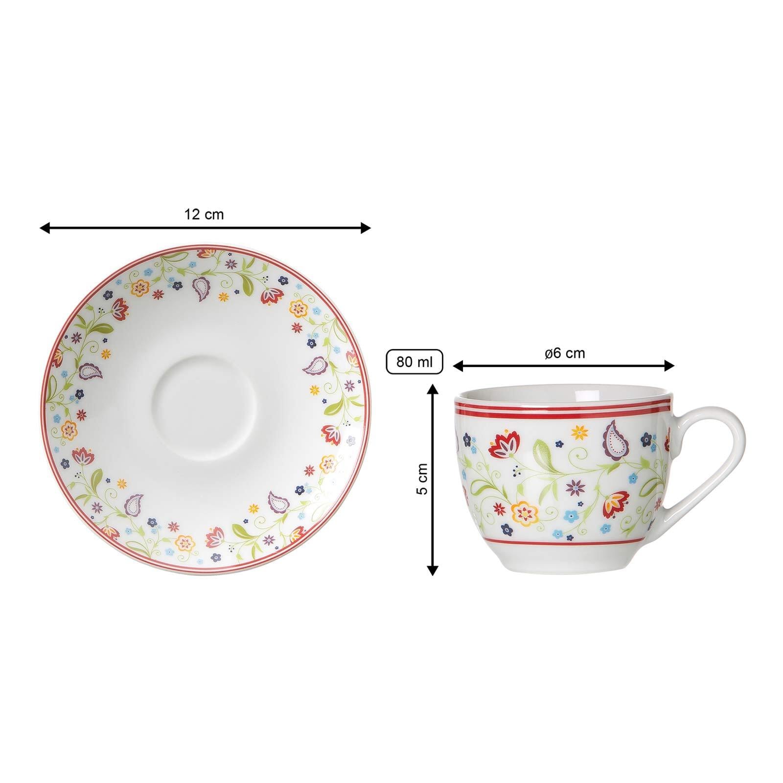 Ritzenhoff & Breker Tasse »Espressotassen mit Untertassen Shanti 80 ml 6er Set bunt«