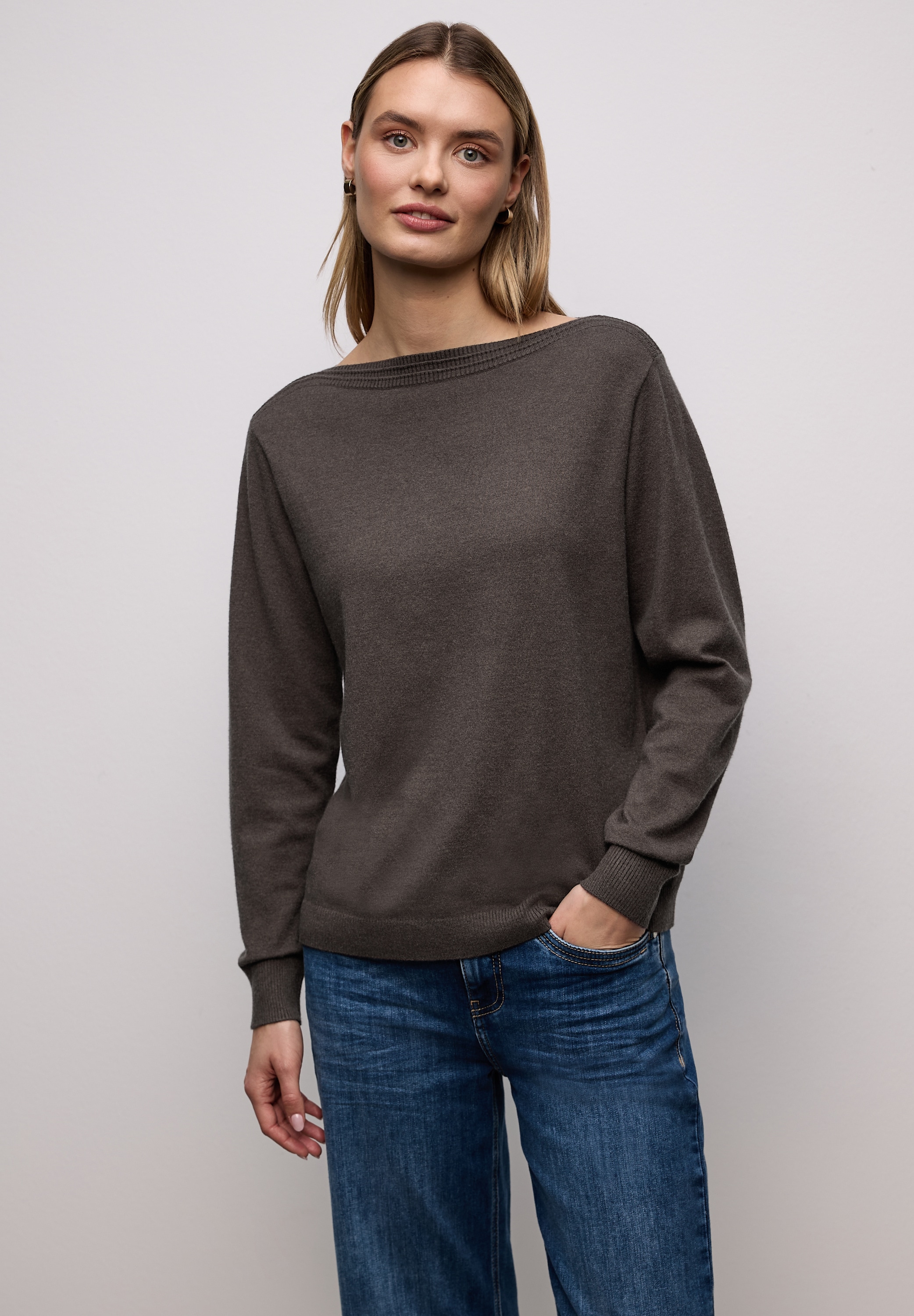 STREET ONE Strickpullover mit U-Boot-Ausschnitt günstig online kaufen