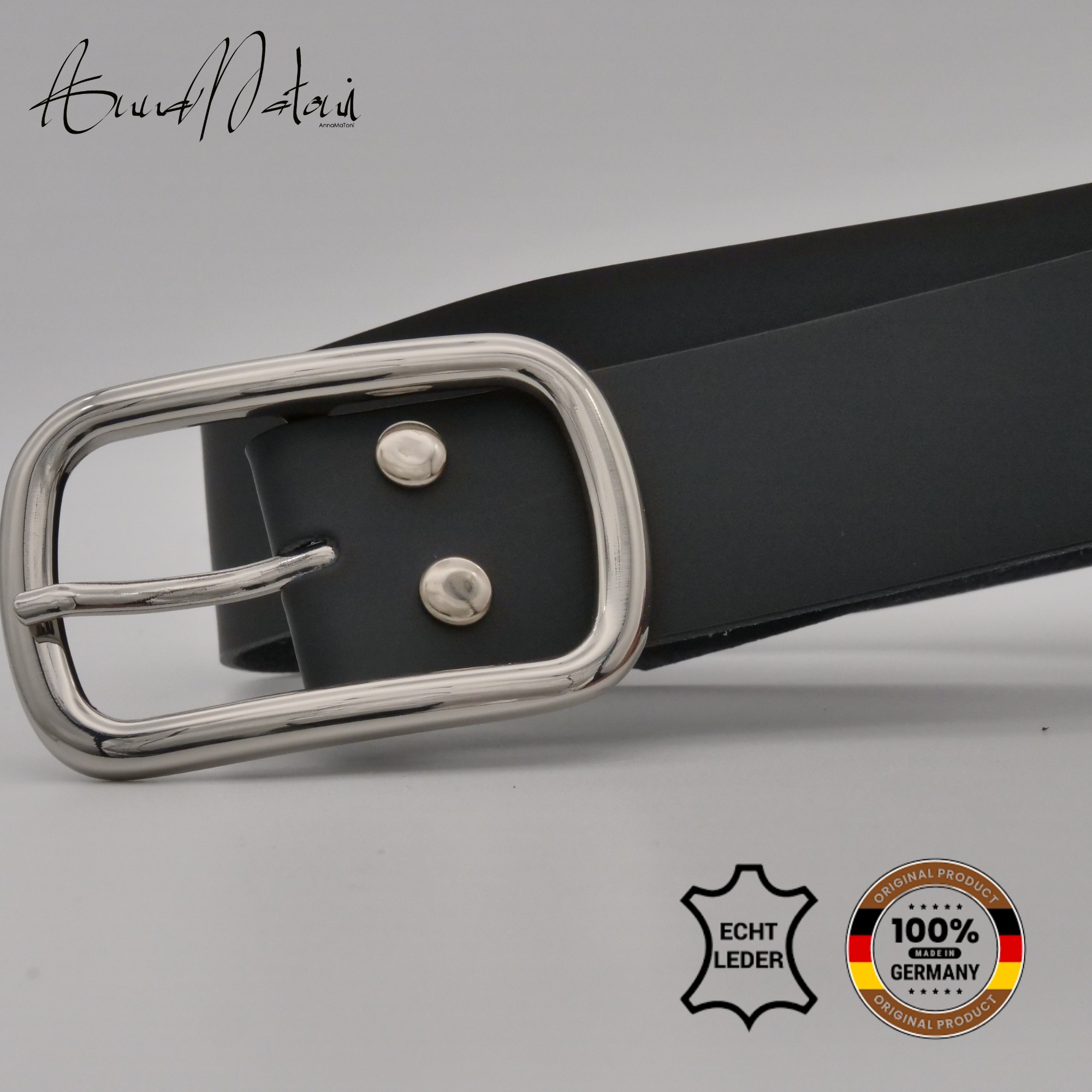 Thumbnail - AnnaMatoni Ledergürtel "AnnaMatoni Damen Ledergürtel Basic Gürtel 3,5cm breit echt"