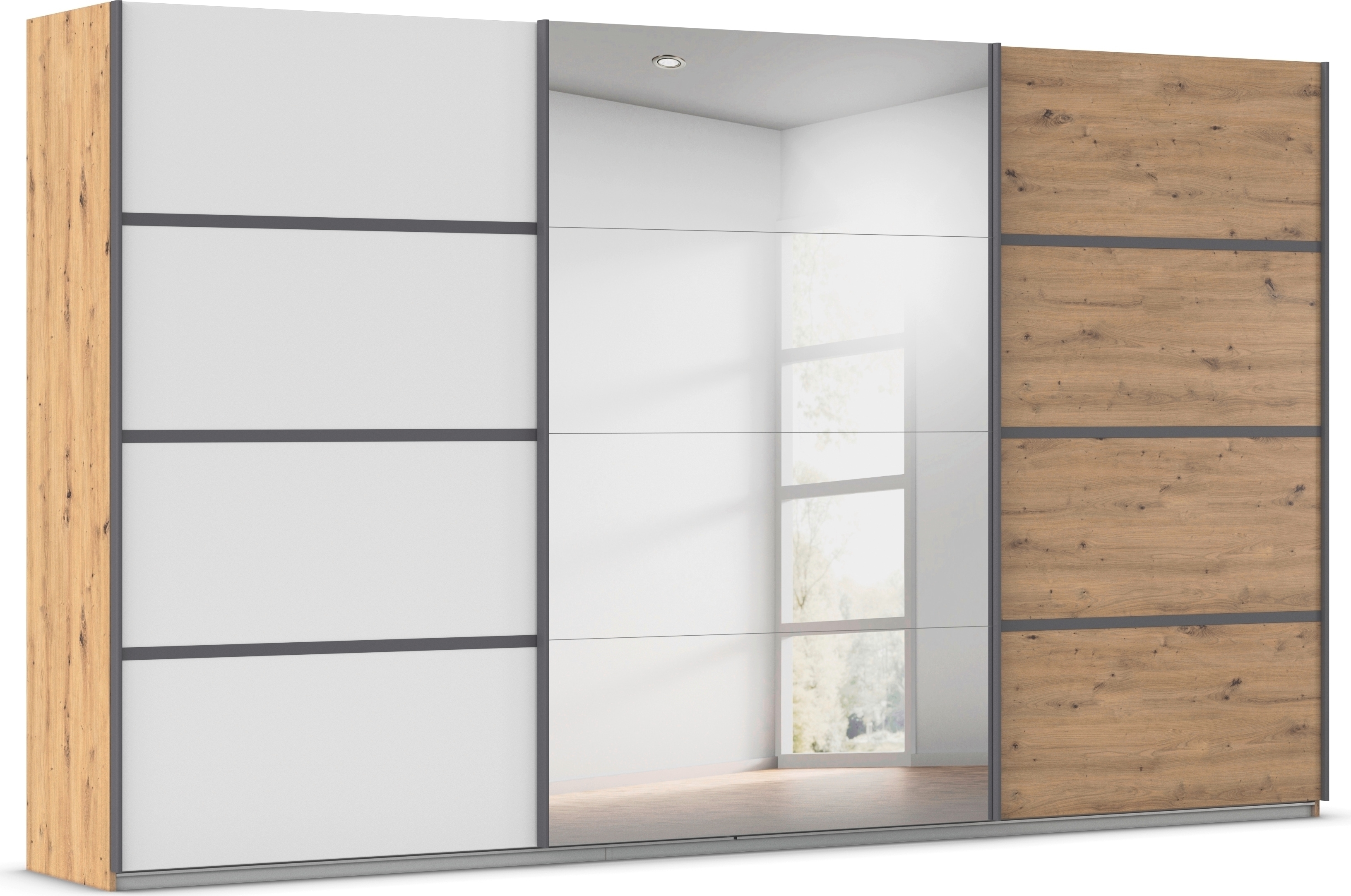 OTTO home Kleiderschrank "Mehrzweckschrank Aktenschrank Möbel Mietswohnung Schlafzimmer AVOLA" 3 verschiedene Ausstattungen BASIC/CLASSIC/PREMIUM (inkl. SOFT-CLOSE), mit eleganten Zierleisten in Chrom, Schwarz oder Weiß MADE IN GERMANY