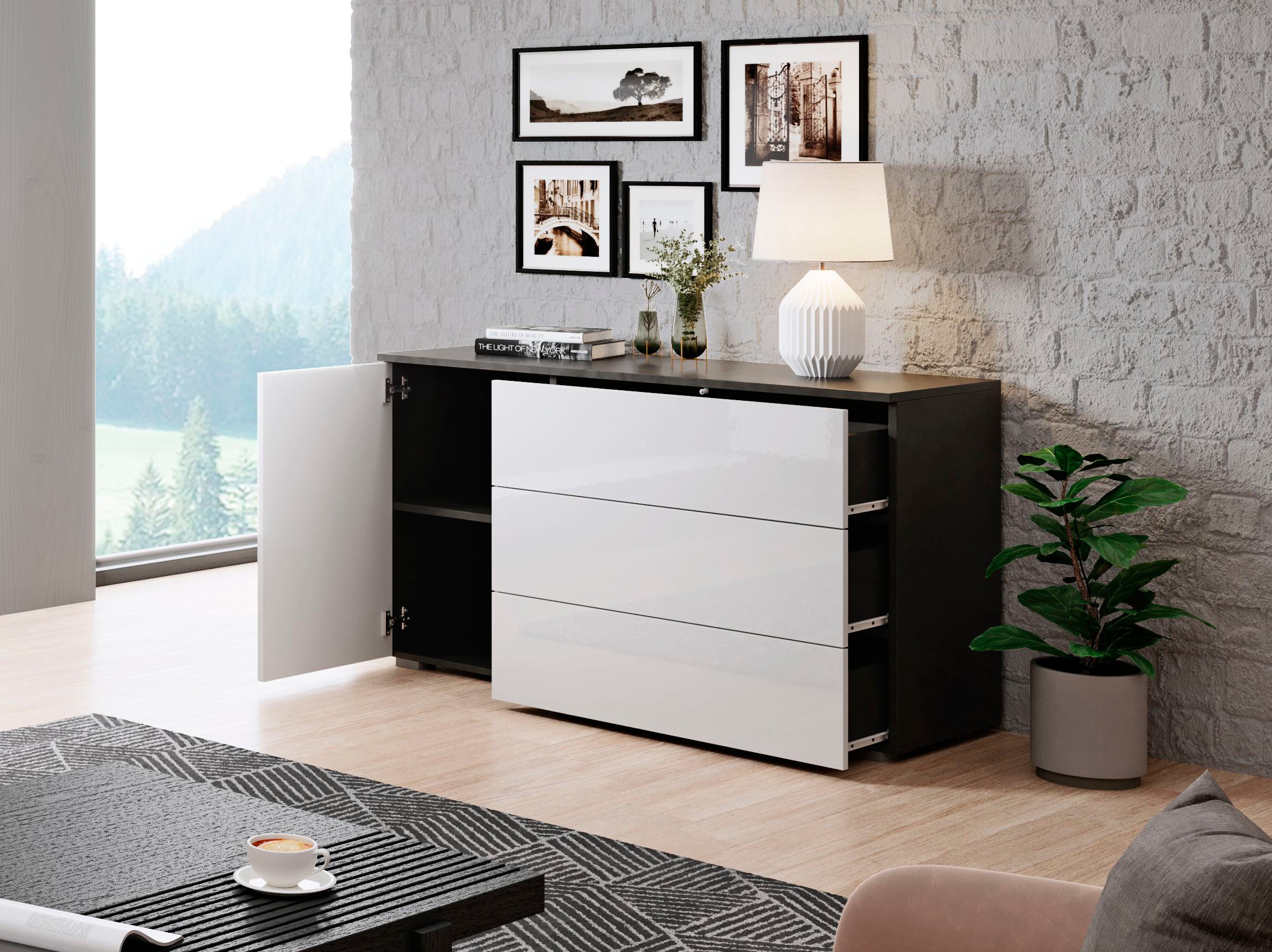 INOSIGN Sideboard "PARIS" 1 Stk. tlg. Moderne 110cm breite grifflose Kommod günstig online kaufen