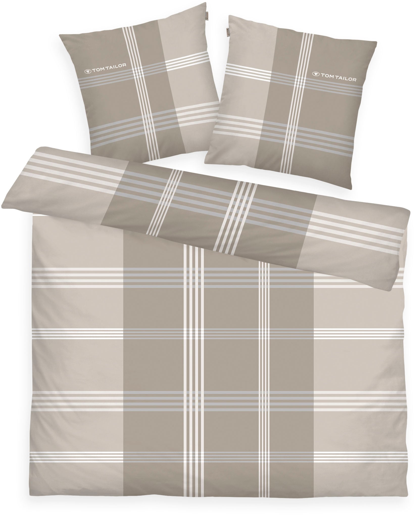 TOM TAILOR HOME Bettwäsche "Ole" 3 Stk. karierte Bettwäsche aus Baumwolle, günstig online kaufen