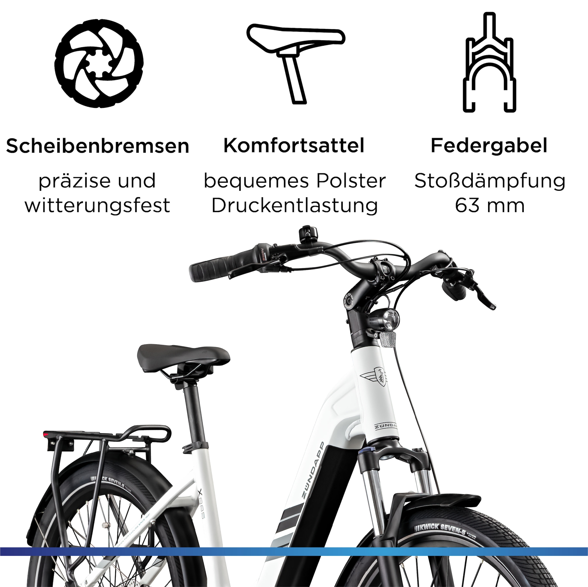 Zündapp »X885« 7 Gang Nabenschaltung Mittelmotor 250 W