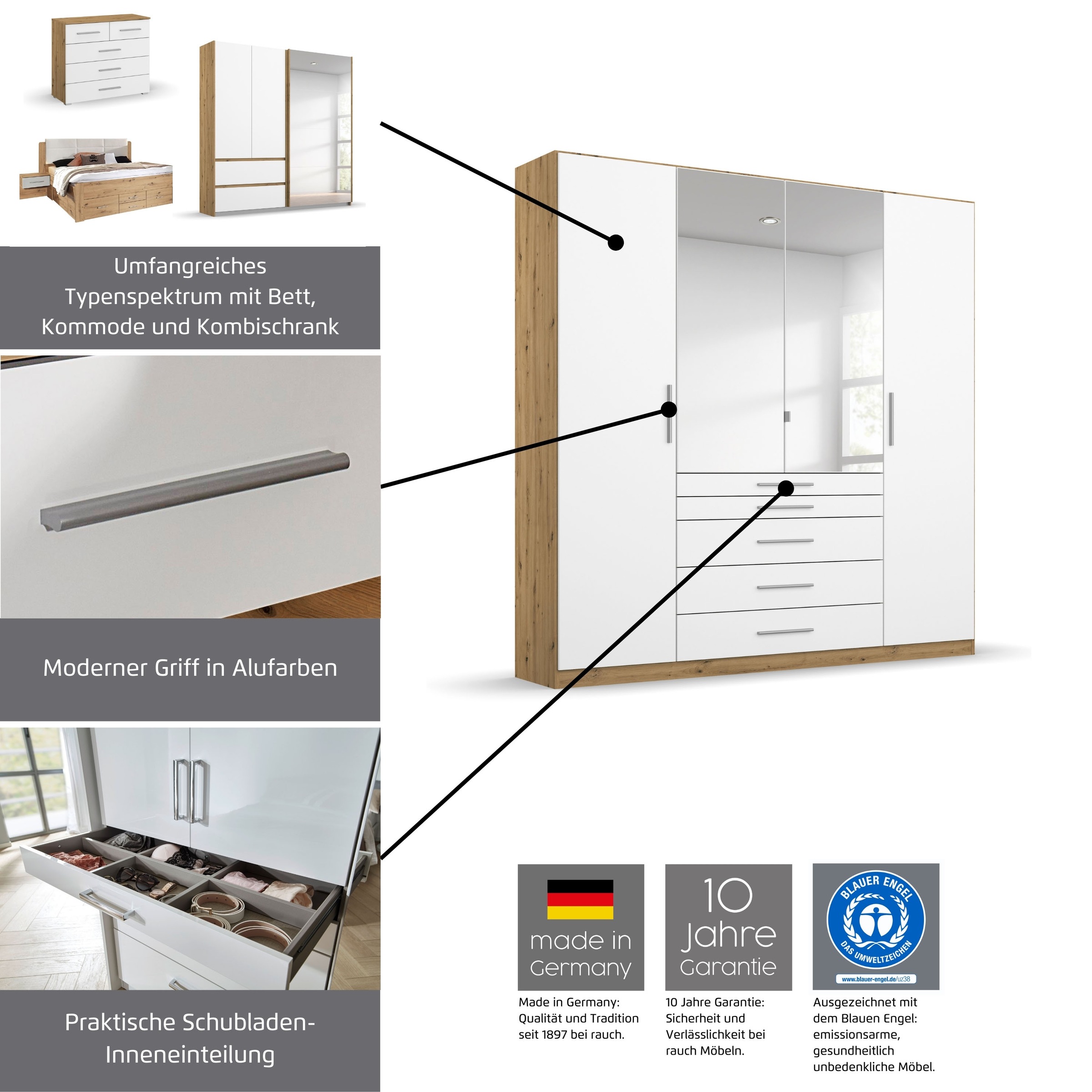 Thumbnail - rauch Schlafzimmer-Set "Weingarten", (Set, 4 tlg.)