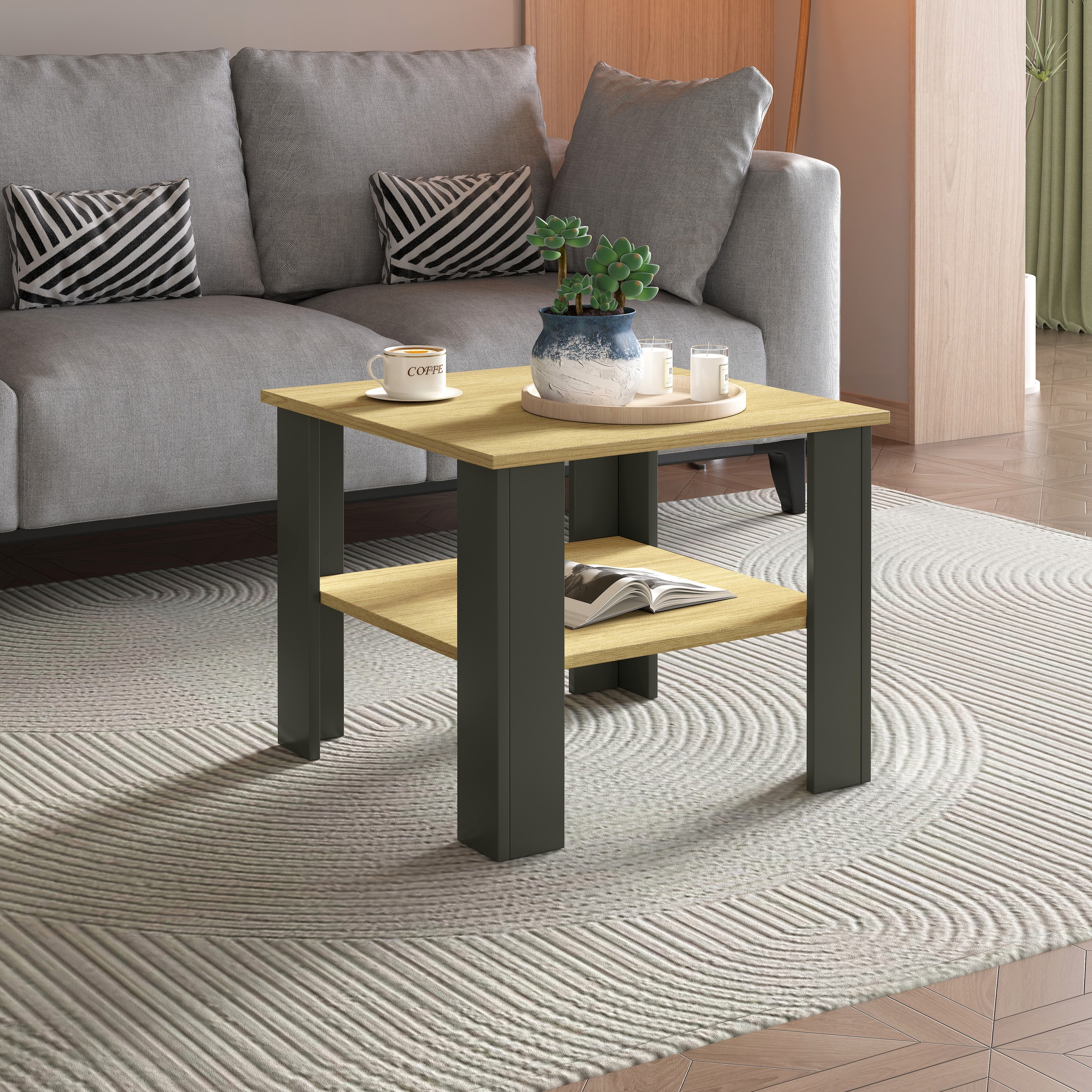 VCM Couchtisch »Sofatisch Couchtisch Beistelltisch Disalo 55x55« 1 Stk. tlg.