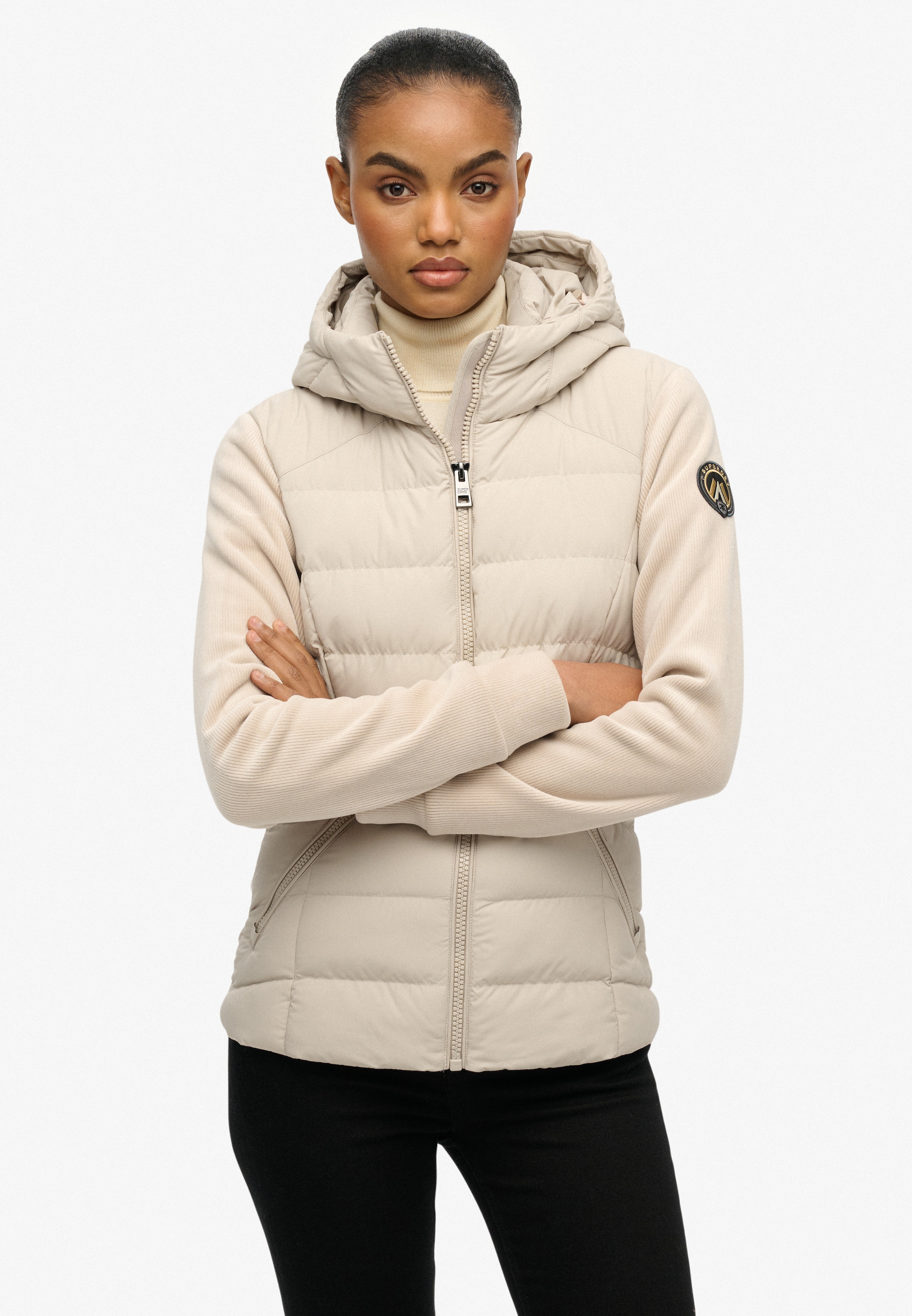 Superdry Steppjacke "HOODED FUJI STORM JACKET" mit Kapuze Relaxed Fit, mit Reißverschluss, Langarm