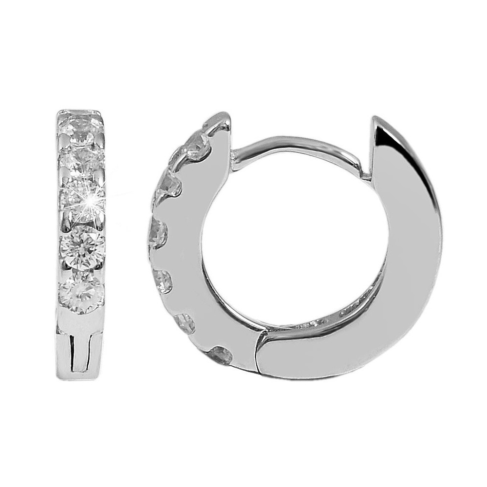 Adelia´s Klappcreolen "Damen Ohrringe – Klappcreole aus 925 Silber mit Zirk günstig online kaufen