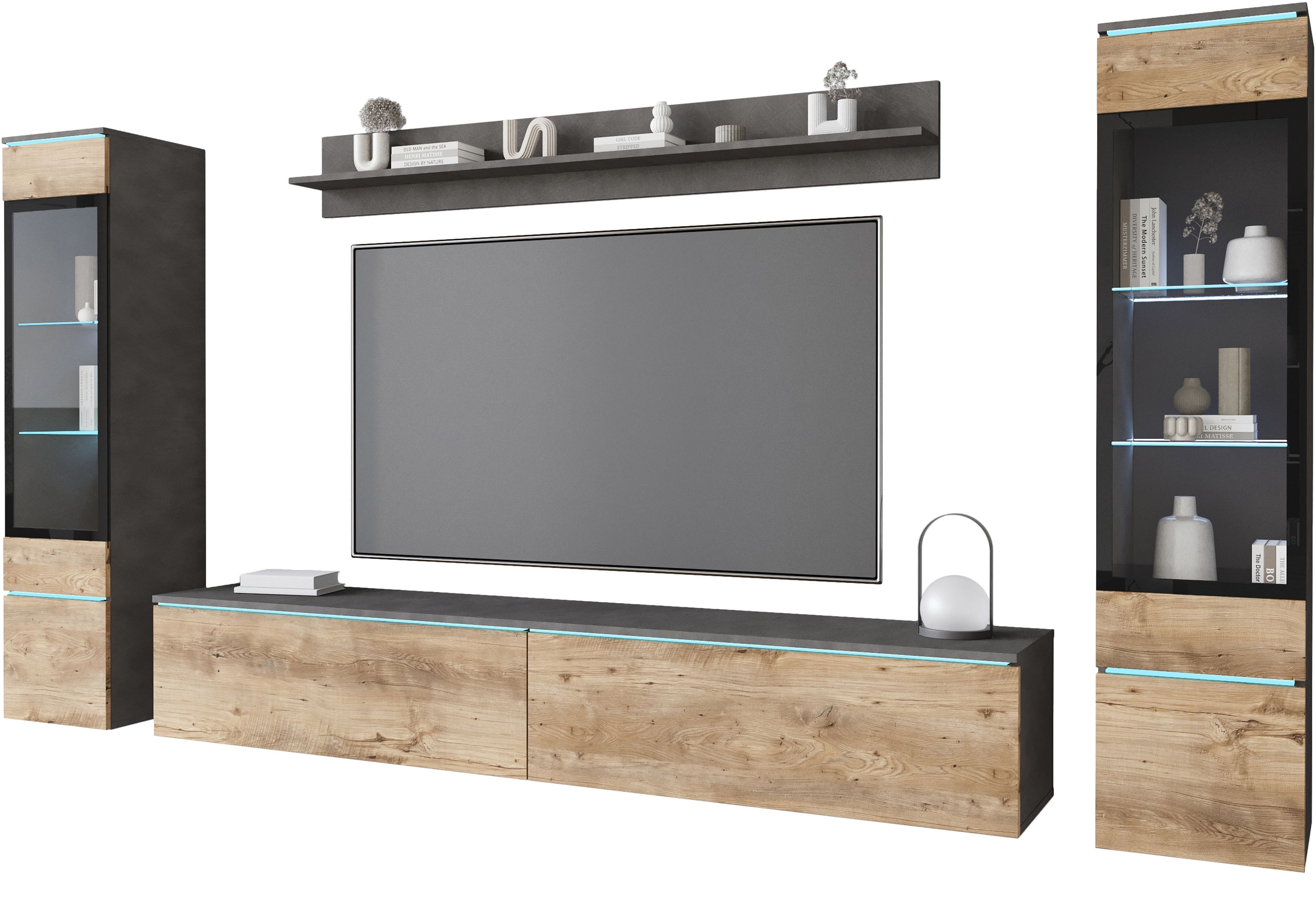 INOSIGN Wohnwand "VERA II" Komplett-Set, 4 Stk. tlg. Vitrine mit Verglasung günstig online kaufen