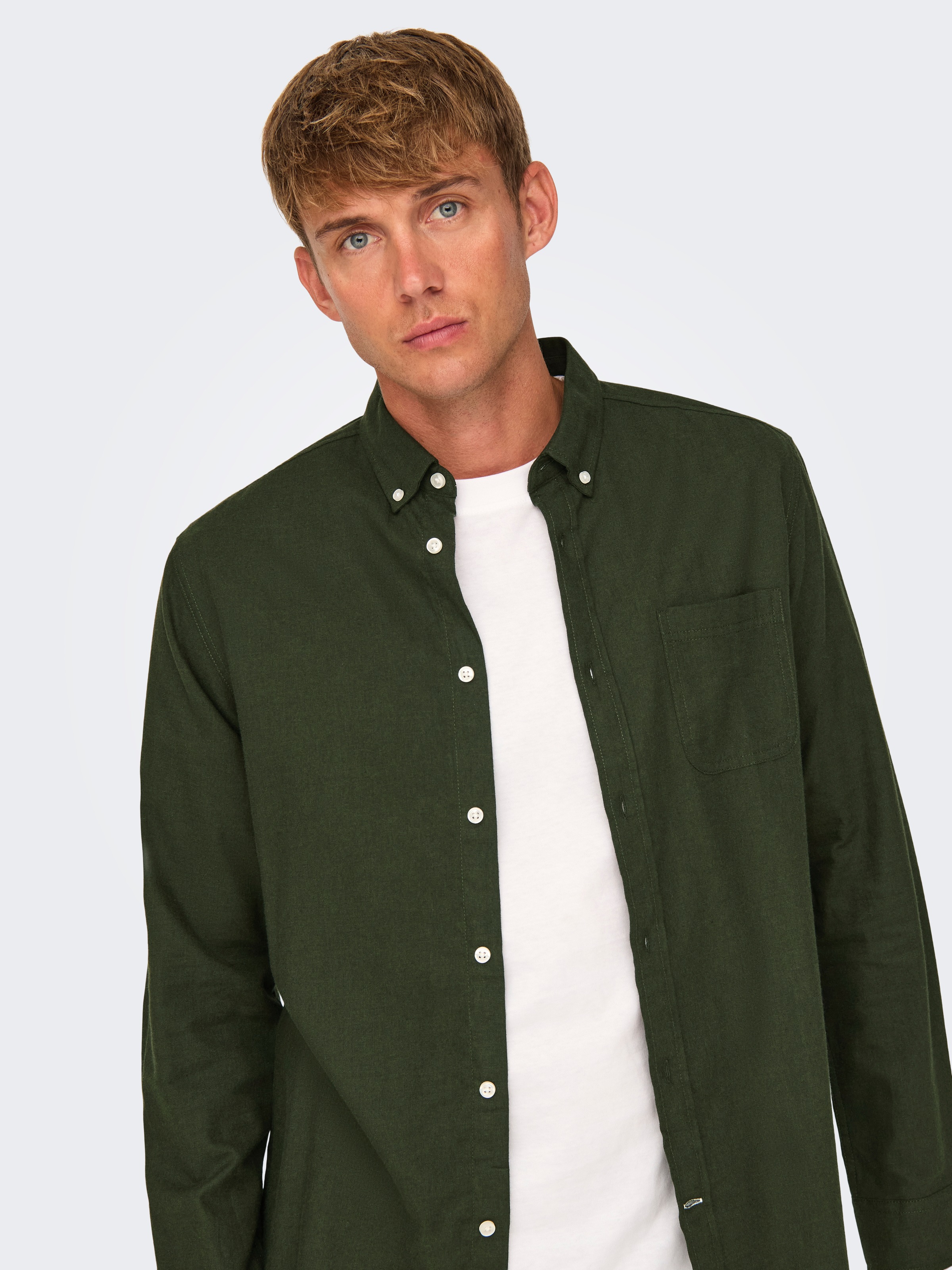 ONLY & SONS Langarmhemd "ONSROAD LIFE REG MELANGE LS SHIRT NOOS" günstig online kaufen