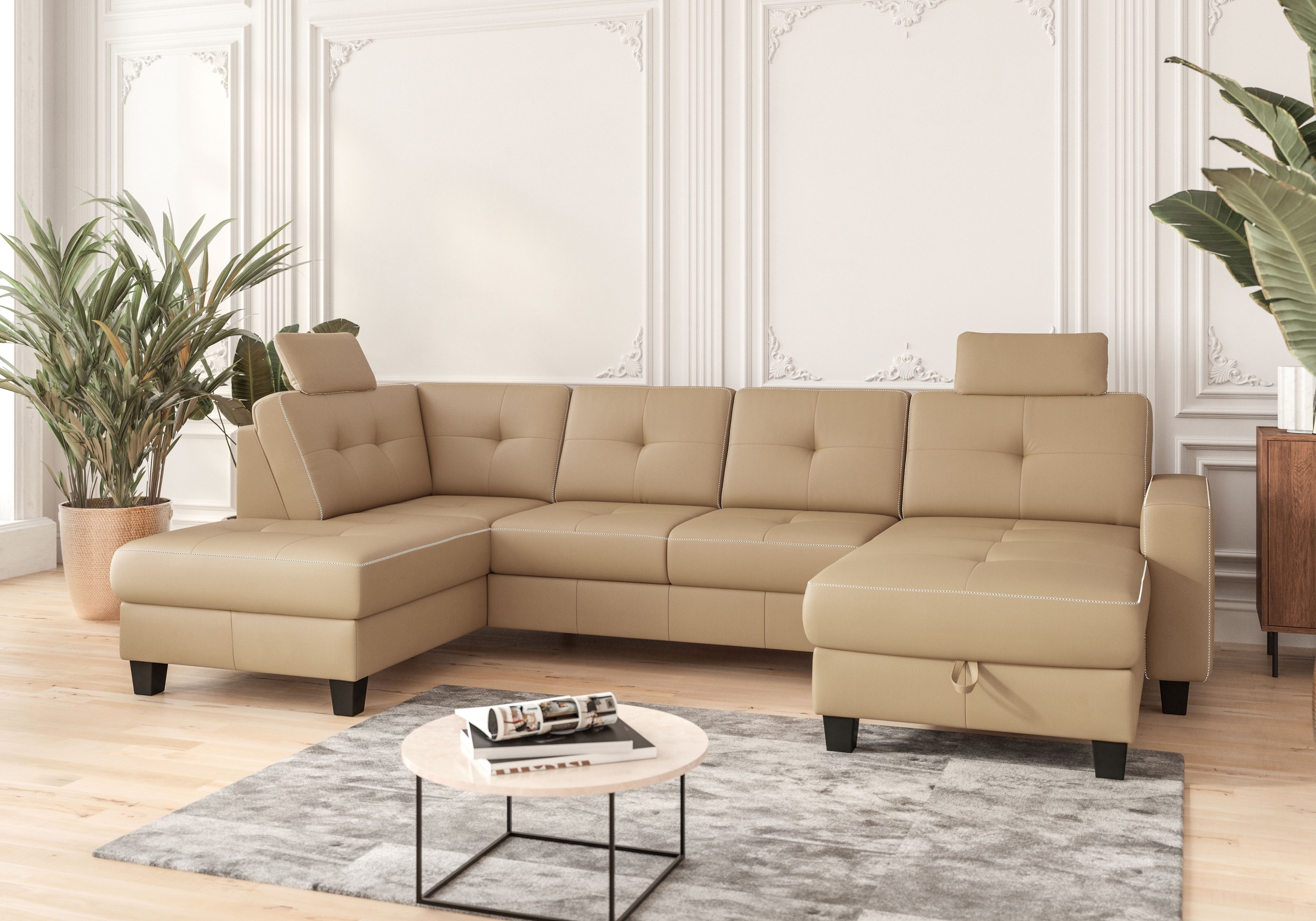 Places of Style Wohnlandschaft »Varese«, wahlweise mit Bettfunktion und Bettkasten