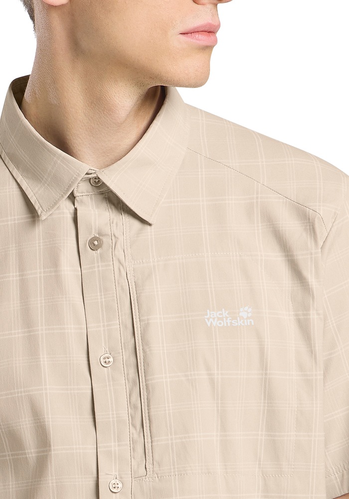Jack Wolfskin Norbo S/S Shirt Men Check Oyster Size S 6