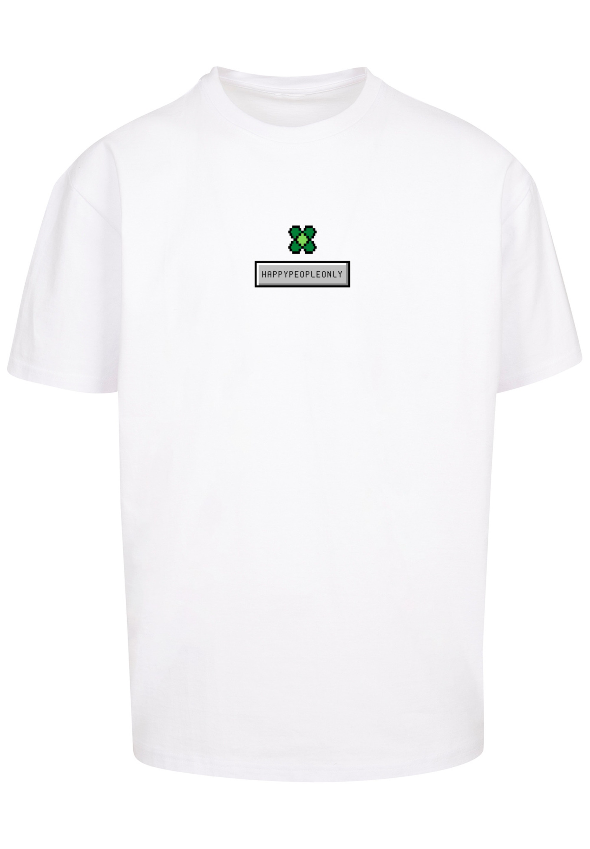 F4NT4STIC T-Shirt »Silvester Happy New Year Pixel Kleeblatt« Print