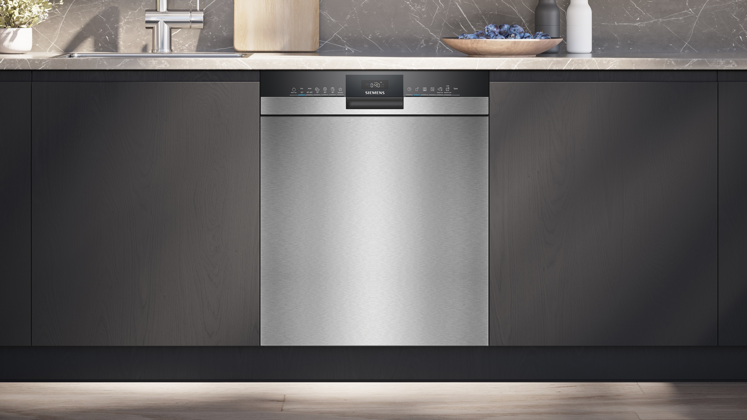 SIEMENS Unterbaugeschirrspüler iQ300 "SN43ES04TE" 13 Maßgedecke Automatische Türöffnung für Effizienz, flexible Körbe