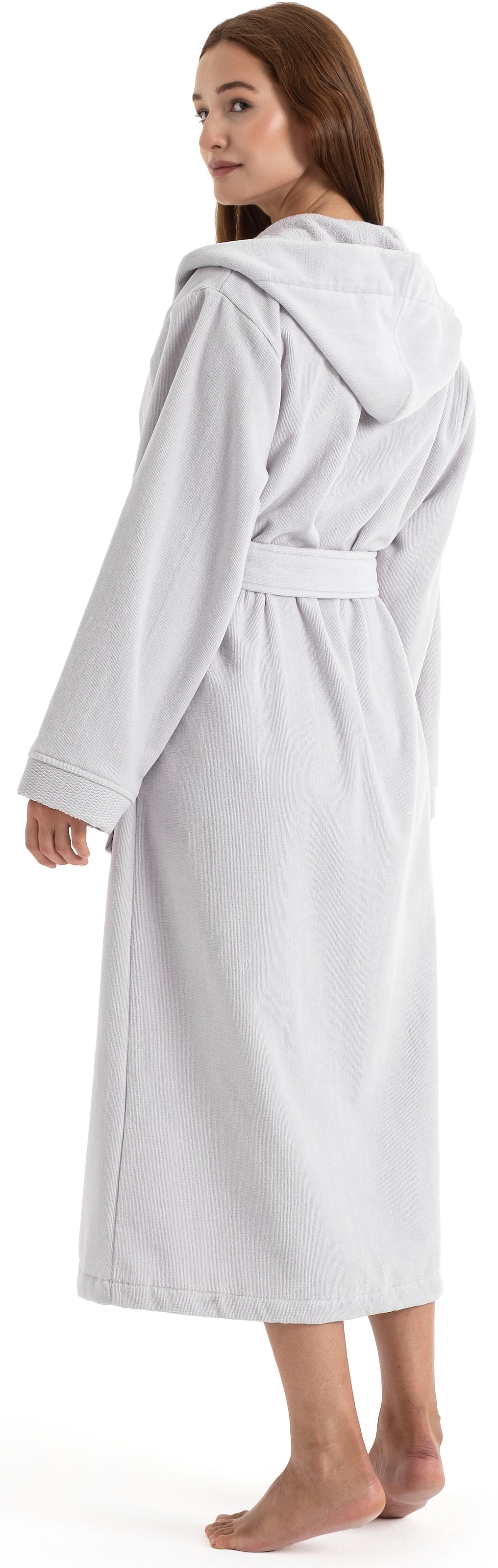 OTTO home Unisex-Bademantel »Fenya, 330 g/m², ideal für Sauna & Spa, Hotelbademantel, Morgenmantel«, (1 St.), Reißverschlusstaschen, weich mit GRATIS-Zugabe: 1x Duschtuch 70x140 cm