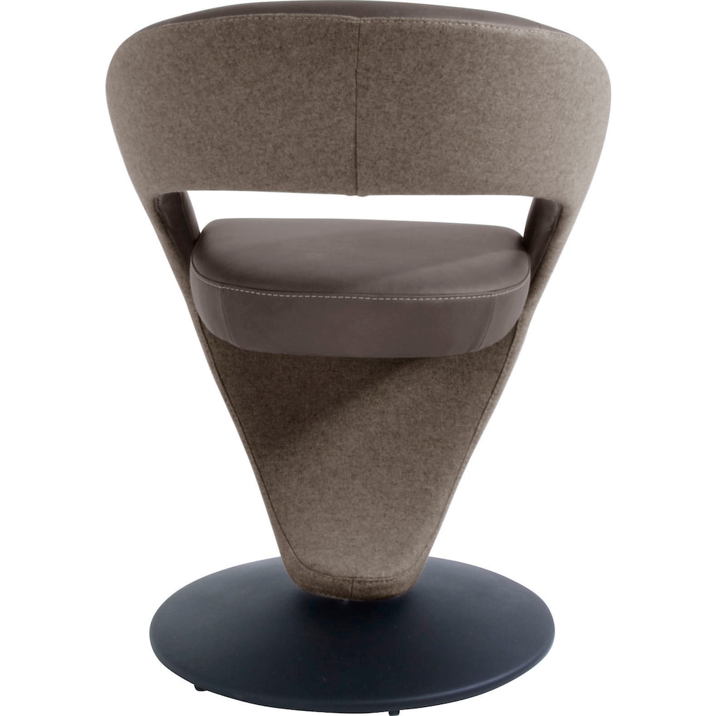 Wohnen Stühle & Sitzbänke K+W Komfort & Wohnen Drehstuhl »Wave«, Leder CLOUD-Lodenstoff, Design-Drehstuhl, Drehteller in Metall 