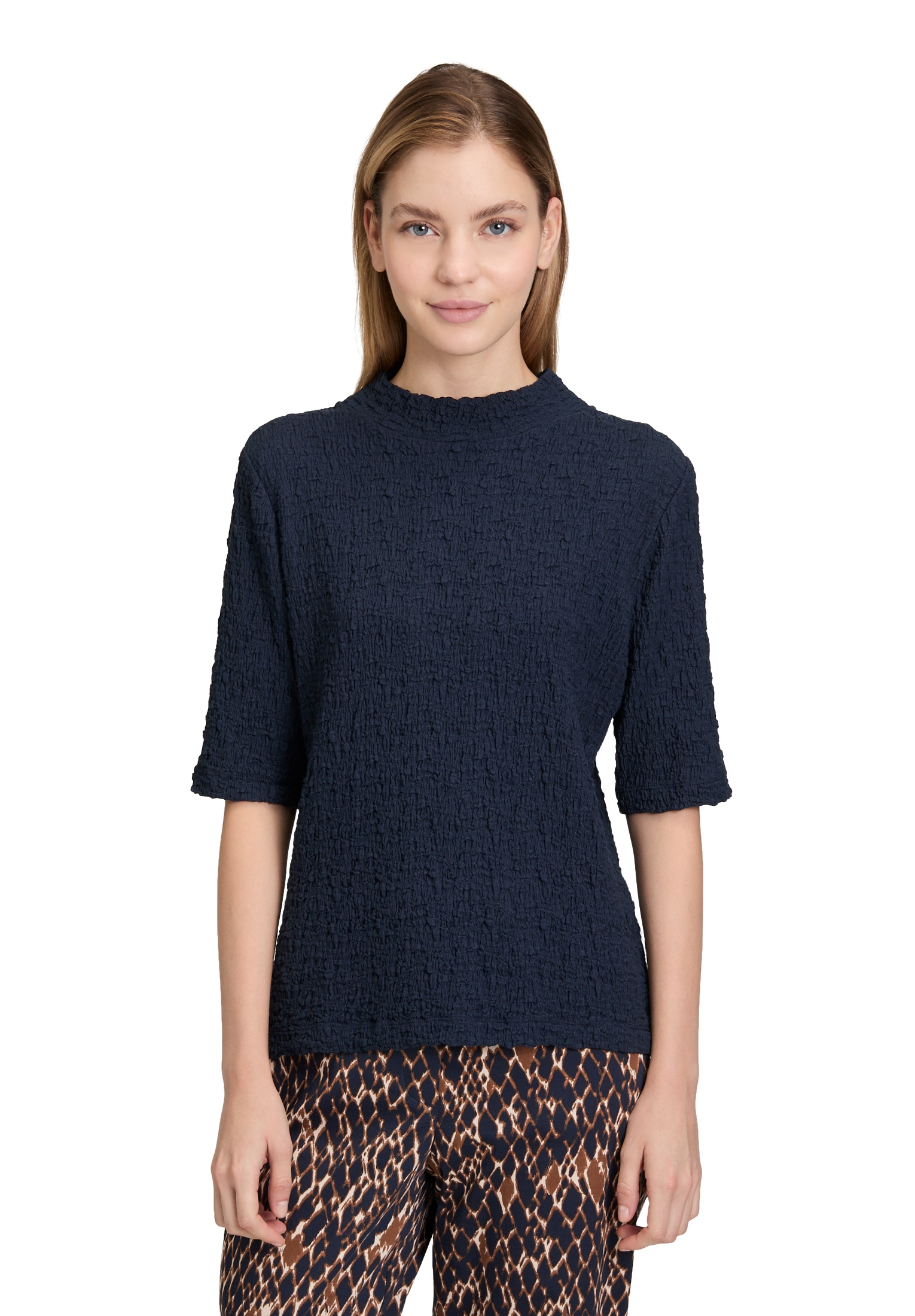 Betty Barclay Kurzarmshirt "Betty Barclay Damen Strukturshirt mit Stehkrage günstig online kaufen