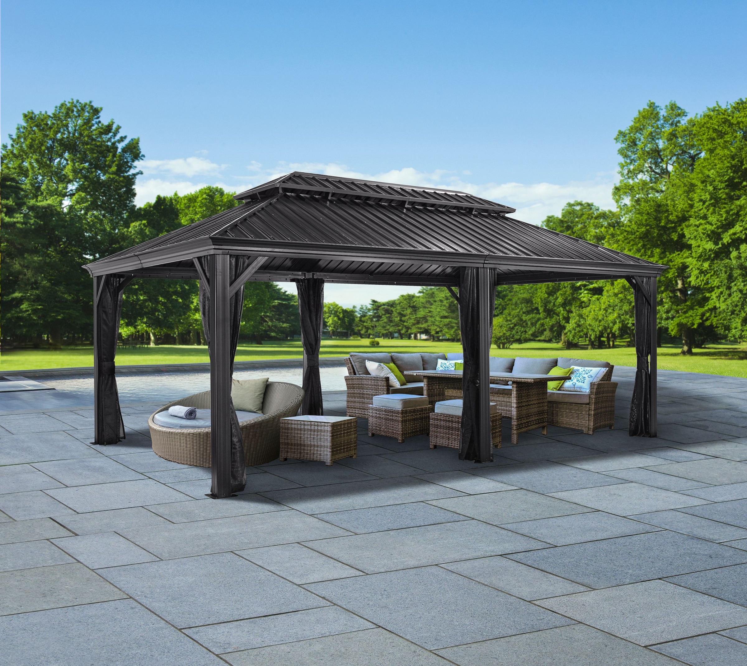 Sojag Pavillon »Gazebo Messina« BxT: 363x598 cm, mit 6 Moskitonetzen