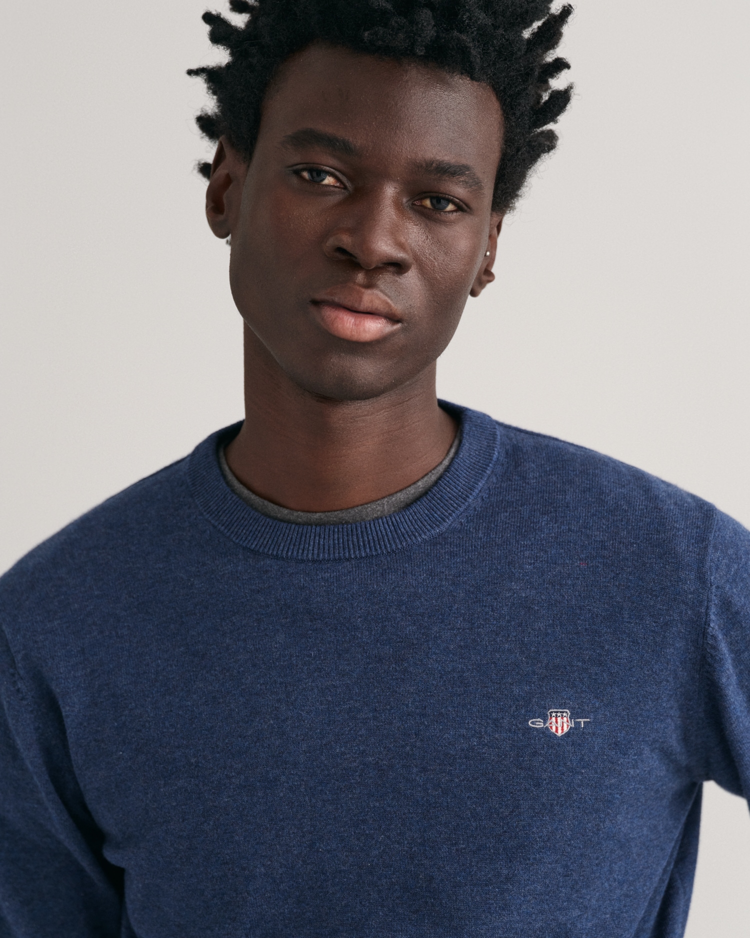 Gant Rundhalspullover »CLASSIC COTTON C-NECK«, Premium Strickpullver aus weicher 100% Baumwolle, Übergangspullover