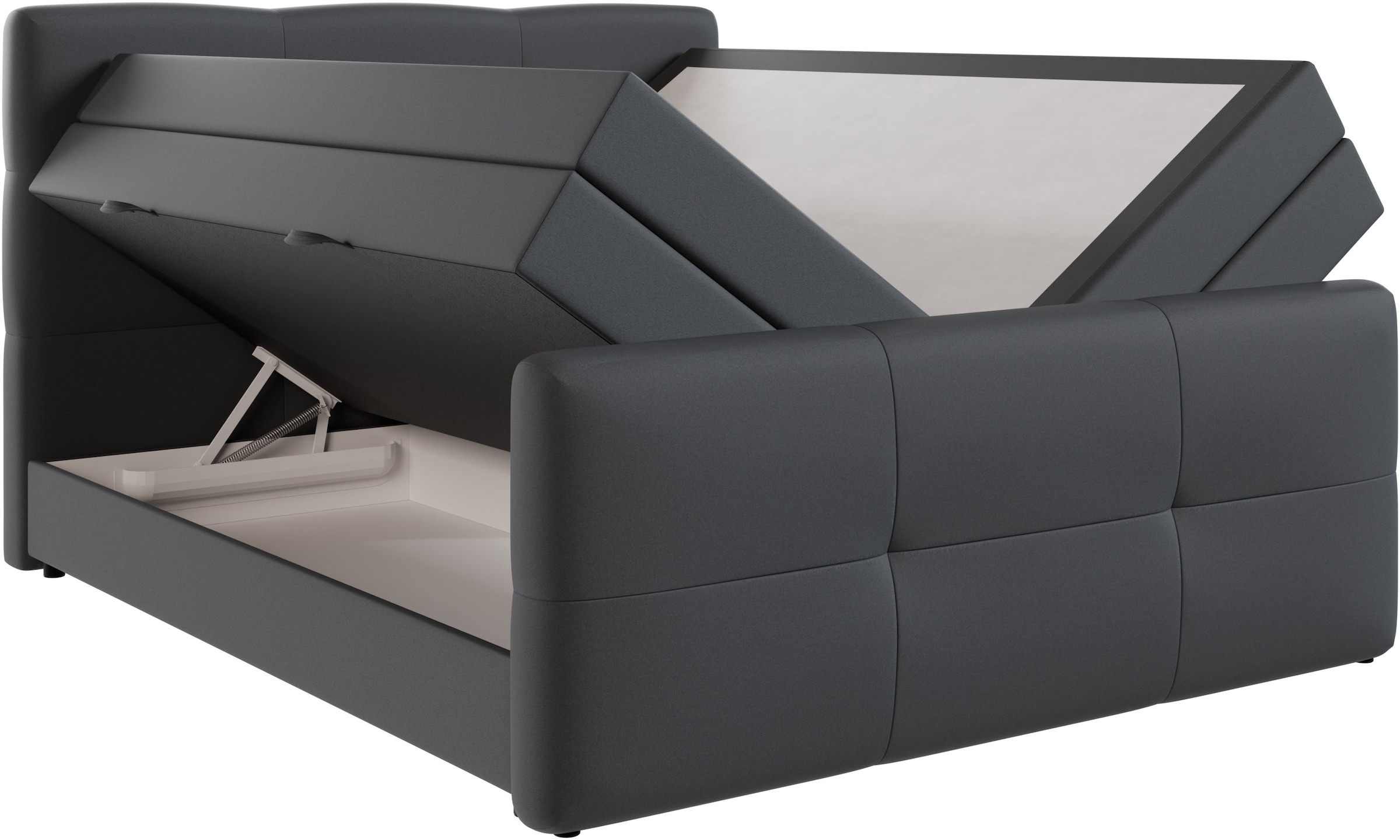 FORTE Boxspringbett »STAR erhältlich in den Breiten 140cm, 160cm & 180cm, inkl. Bettkasten« inkl. Fußteil, erhältlich in verschiedenen Farben
