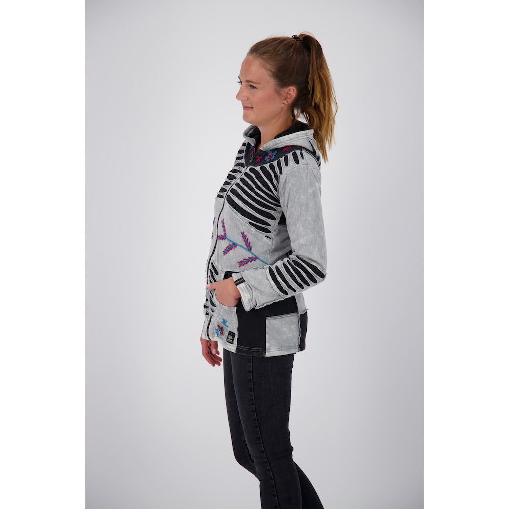 DEPROC Active Fleecejacke »Patchwork NUNAVUT LIGHT GRAY & NEW FLOWER POWER«