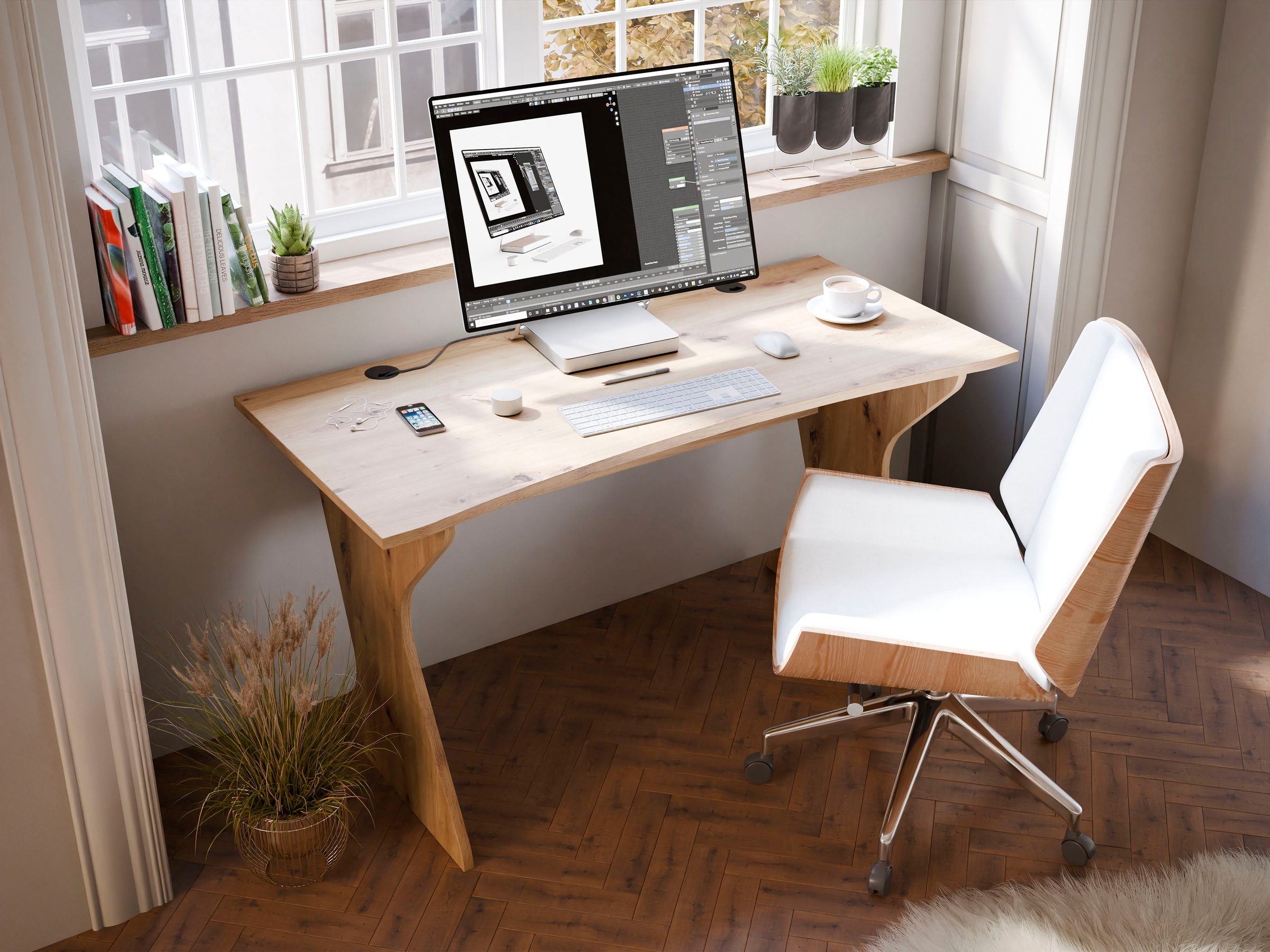 FORTE Utapau Desk Artisan Oak 140x65x76.2cm 3