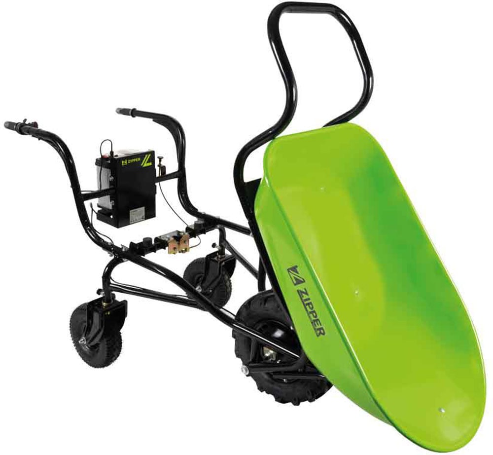 ZIPPER Motorschubkarre, ideal für den Transport von Schüttgütern rund um Haus, Hof und Garten