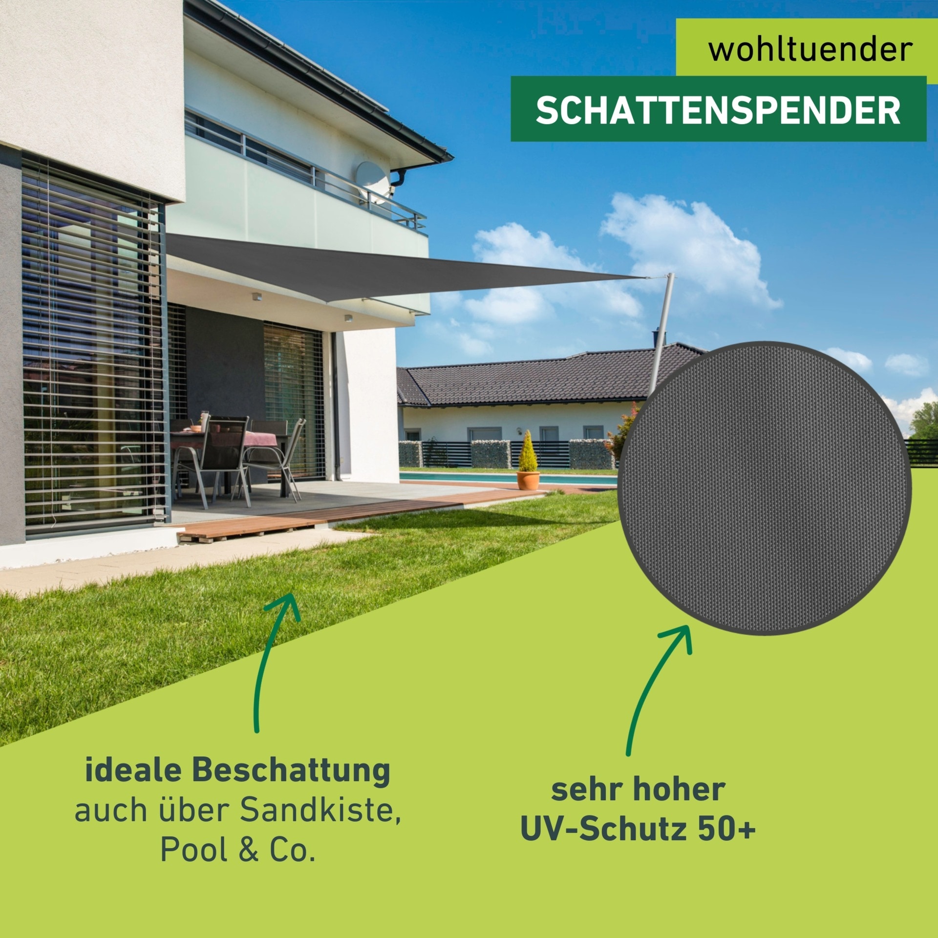 Windhager Sonnensegel »Cannes Dreieck« 4x4x4m, anthrazit