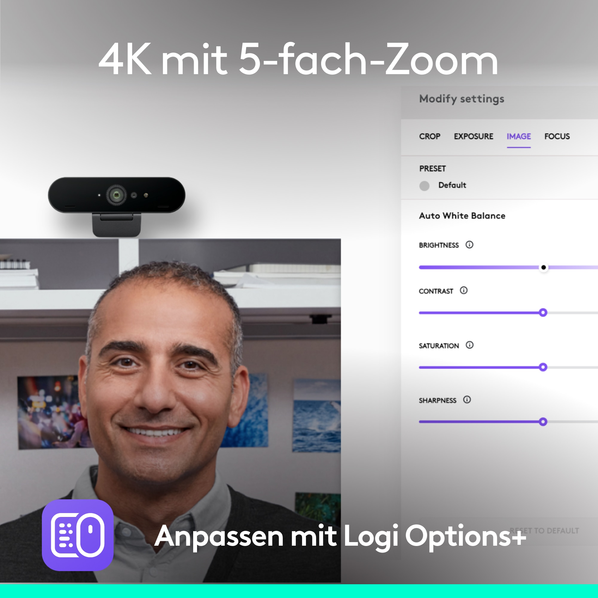 Logitech Webcam »BRIO 4K - EMEA28i-935«, 4K Ultra HD, Digitaler 5-fach-Zoom (Full HD) möglich
