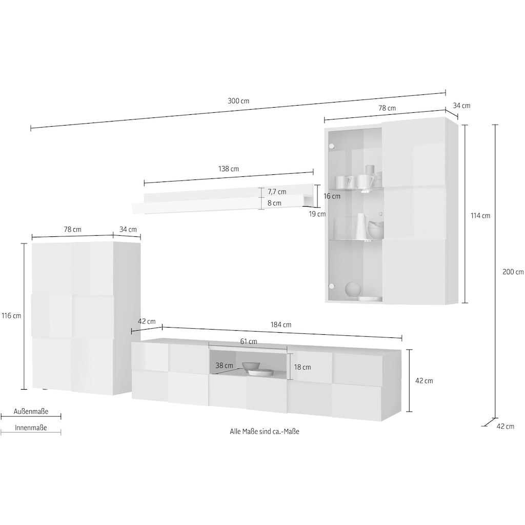 INOSIGN Wohnwand »Dama«, (Set, 4 St.)