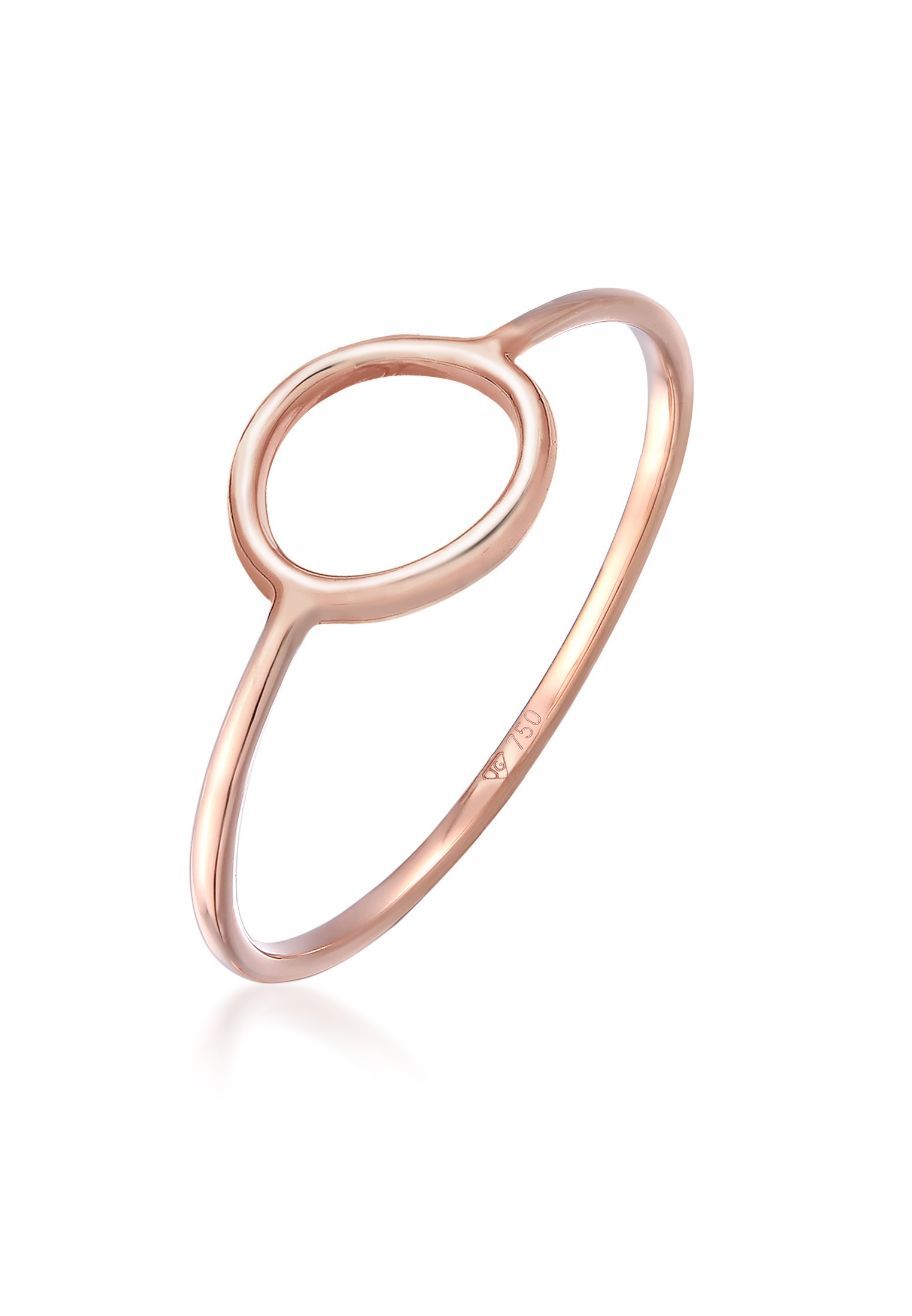 Fingerring »Kreis Geo Design Stacking Basic Trend 750 Roségold«