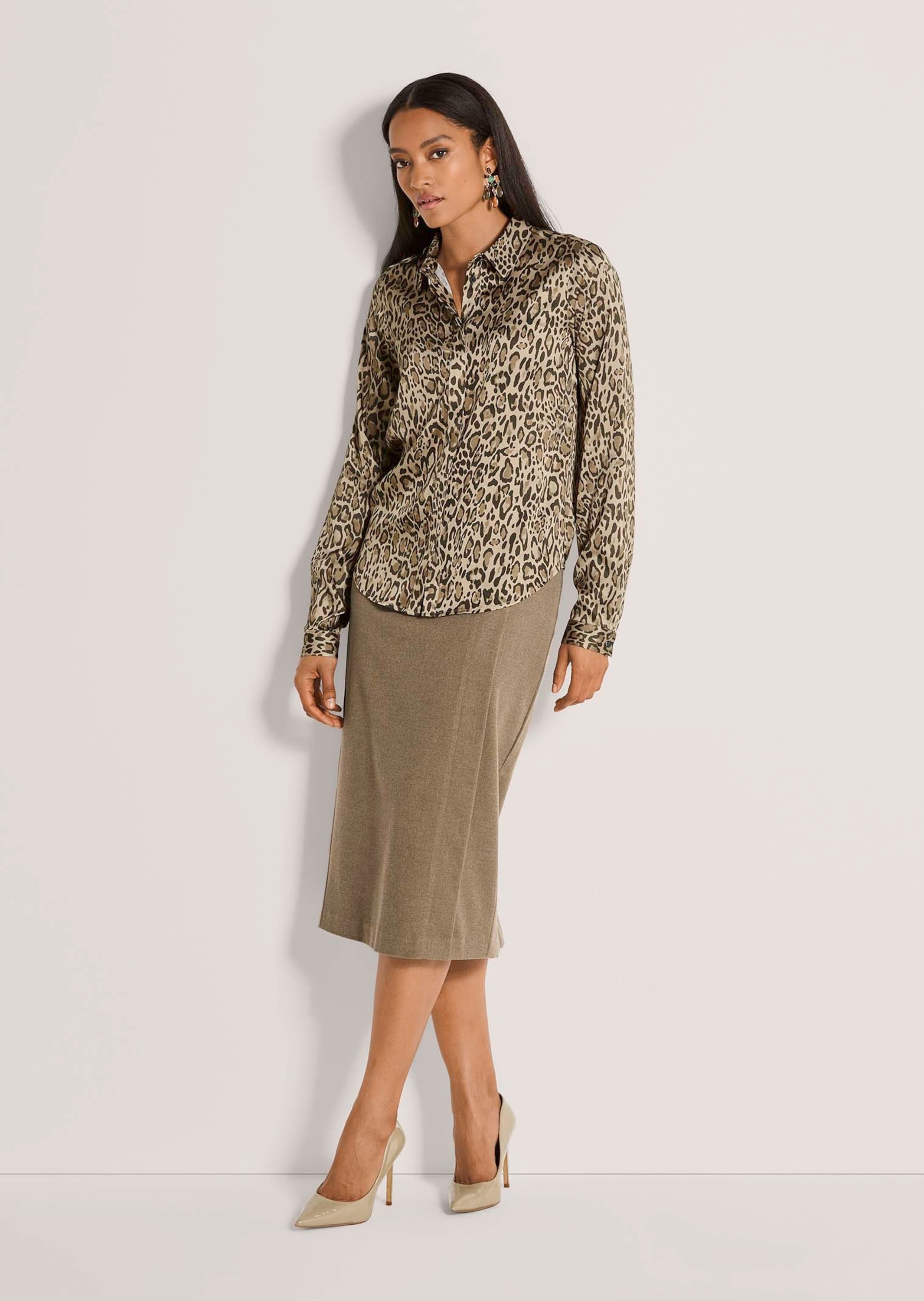 MADELEINE Hemdbluse »Bluse Hemdbluse mit Leo-Print«