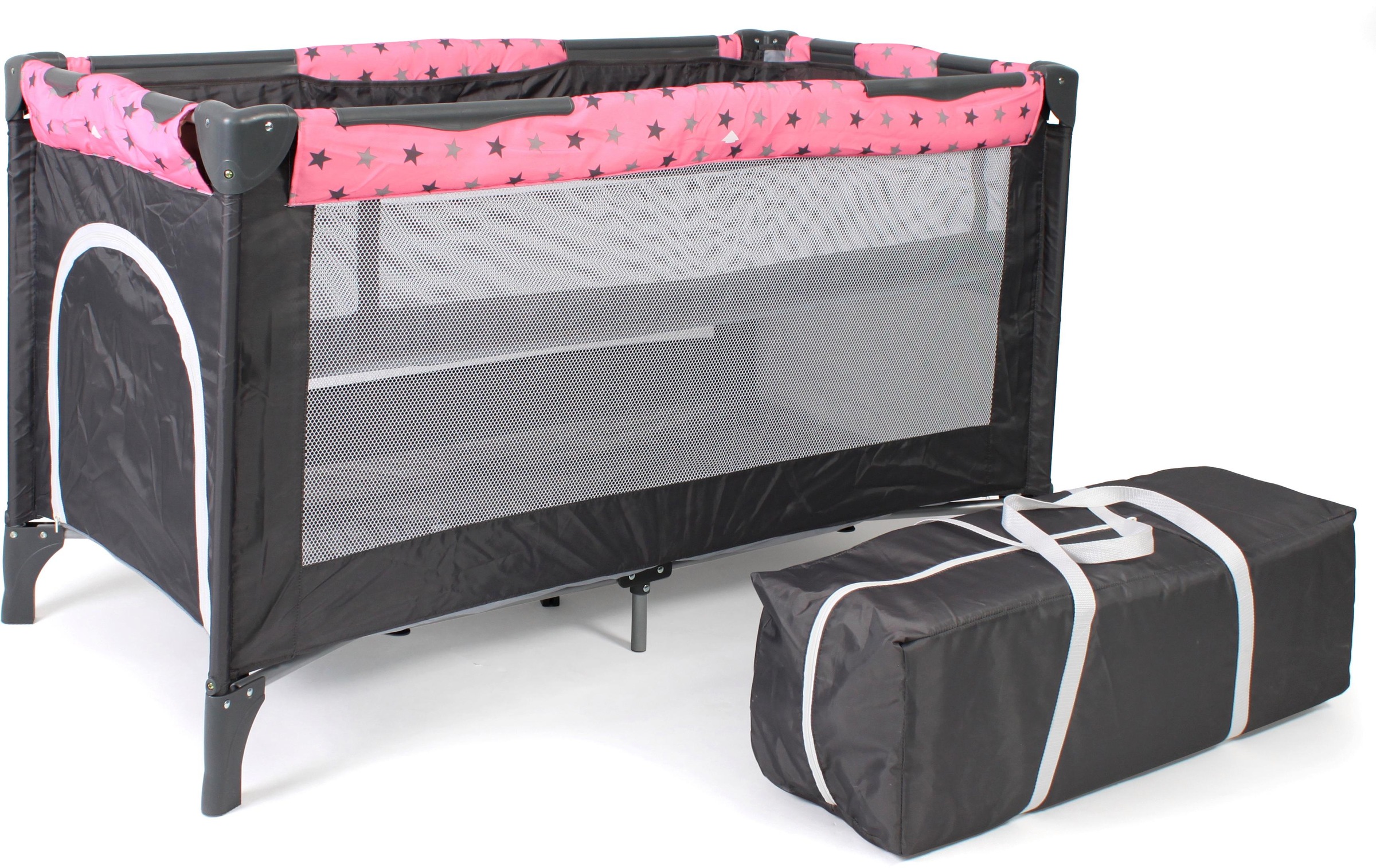 CHIC4BABY Baby-Reisebett "Luxus, Sternchen grau" günstig online kaufen