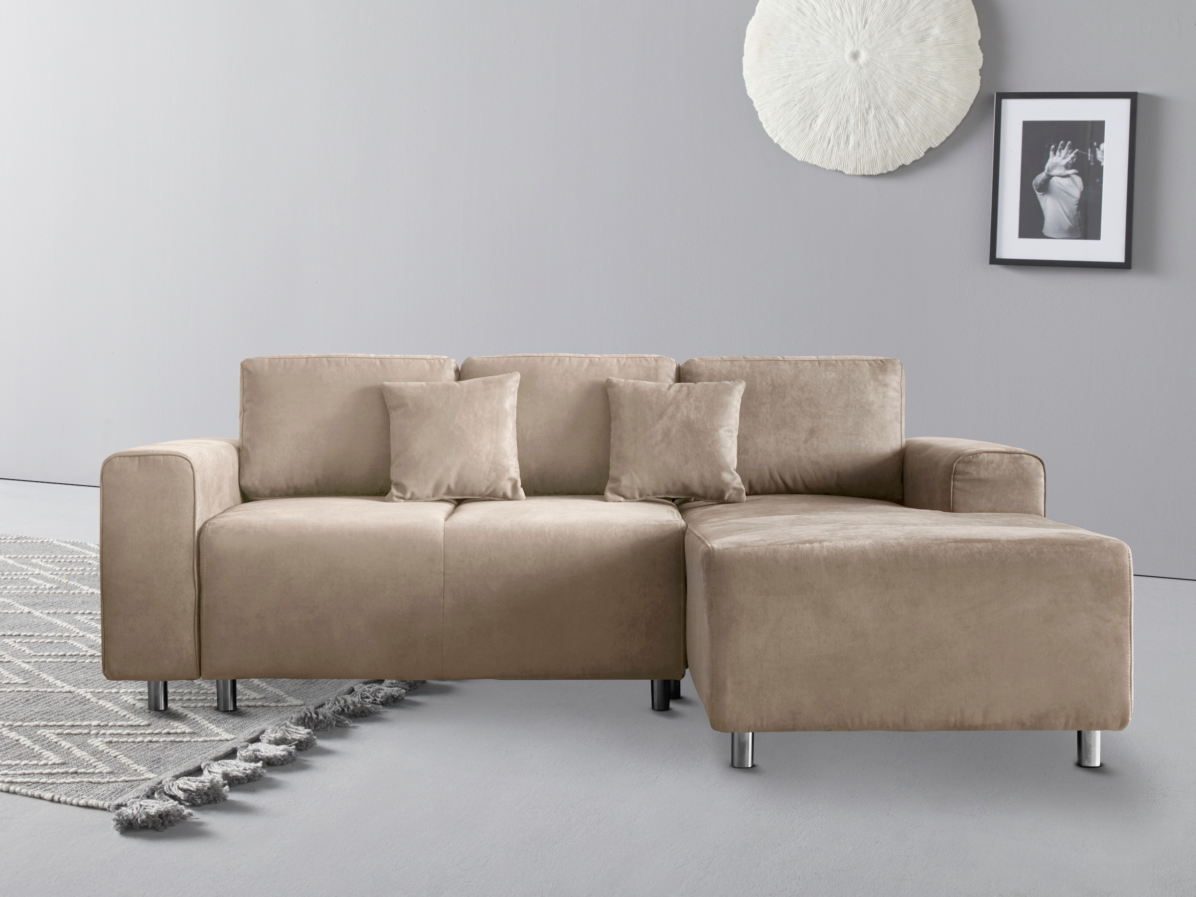 Home affaire Ecksofa "Györ", L-Form, wahlweise mit Bettfunktion und Bettkas günstig online kaufen