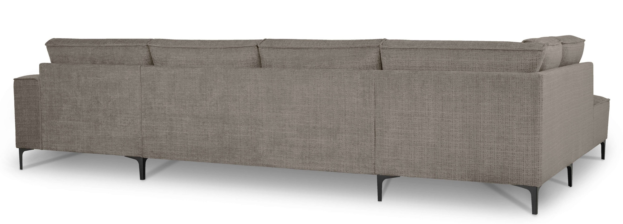 Places of Style Wohnlandschaft »XXL Sofa Oland, Struktur, Flachgewebe, Luxus-Microfaser, Boucle«, U-Form, 345 cm, Wellenunterfederung, Skandi-Design, Metallfüße