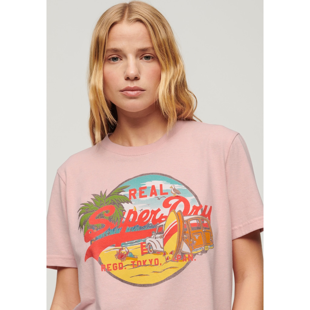 Superdry Kurzarmshirt »LA VL GRAPHIC RELAXED TEE«