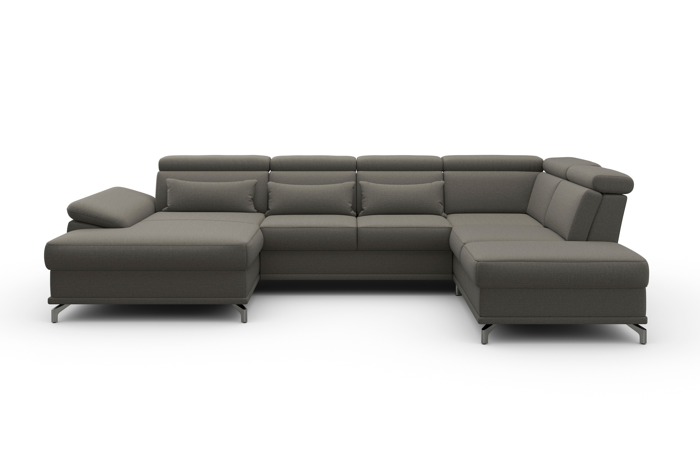 sit&more Wohnlandschaft "Cabrio U-Form, B: 359 cm, mit Sitztiefen-, Arm- & Kopfteilverstellung" 3 Nierenkissen, Federkern, optional Schlaffunktion und Stauraum